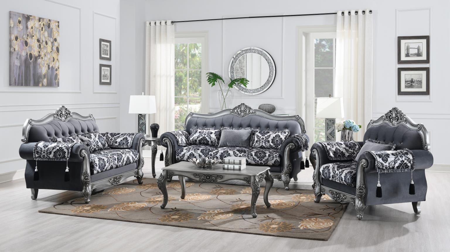 U206 - 2 Piece Living Room Set (Sofa & Loveseat) - Gray