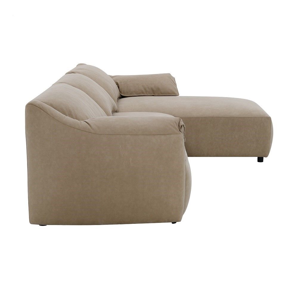 Veata - Sectional Sofa - Light Brown Suede, light brown, view 4