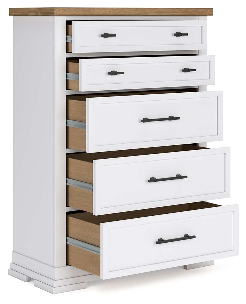 Ashley Furniture Ashbryn - Five Drawer Chest - White / Natural - Image 4
