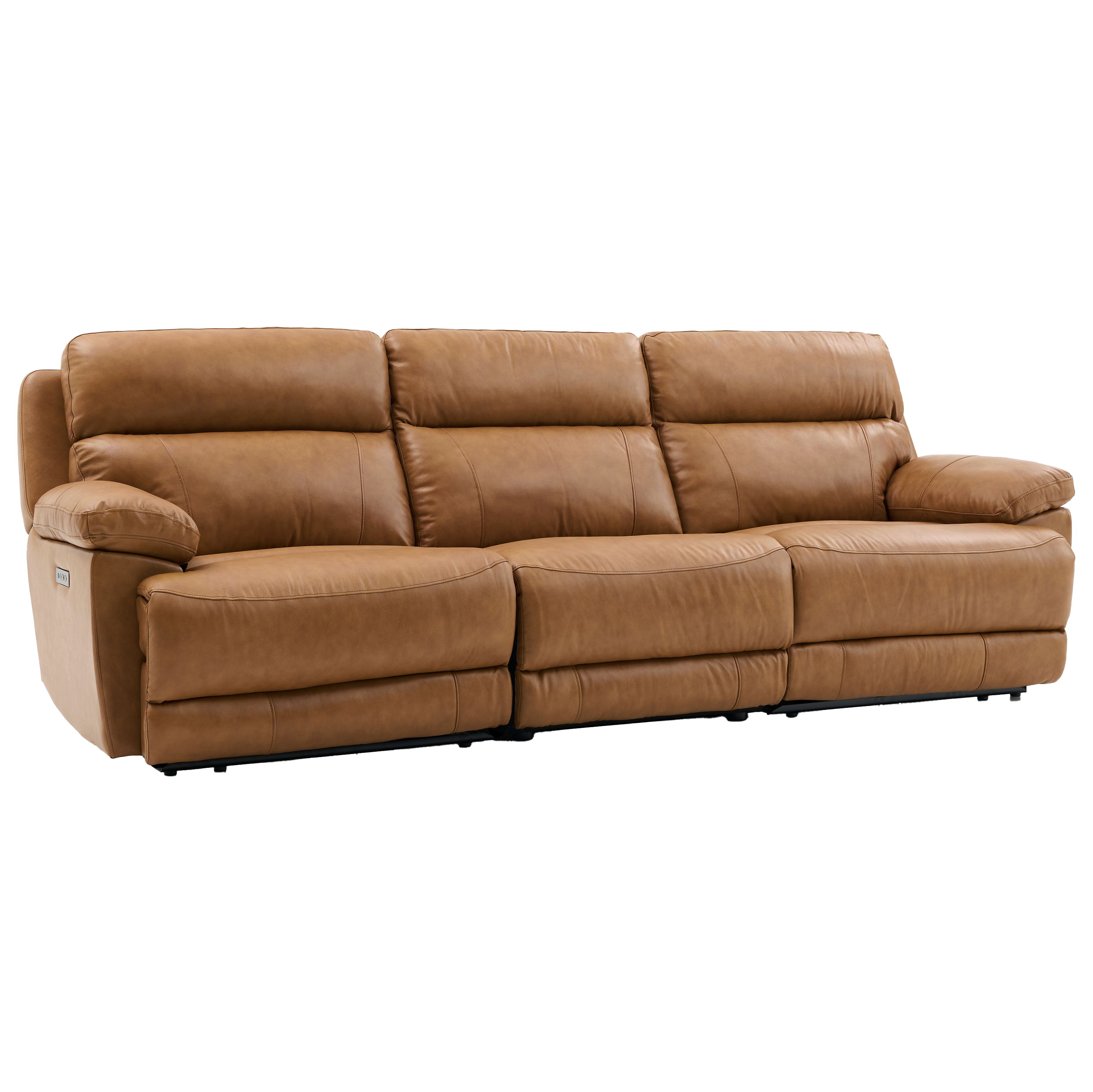 Gatlin - Leather Dual-Power Reclining Sofa & Loveseat - Light Brown
