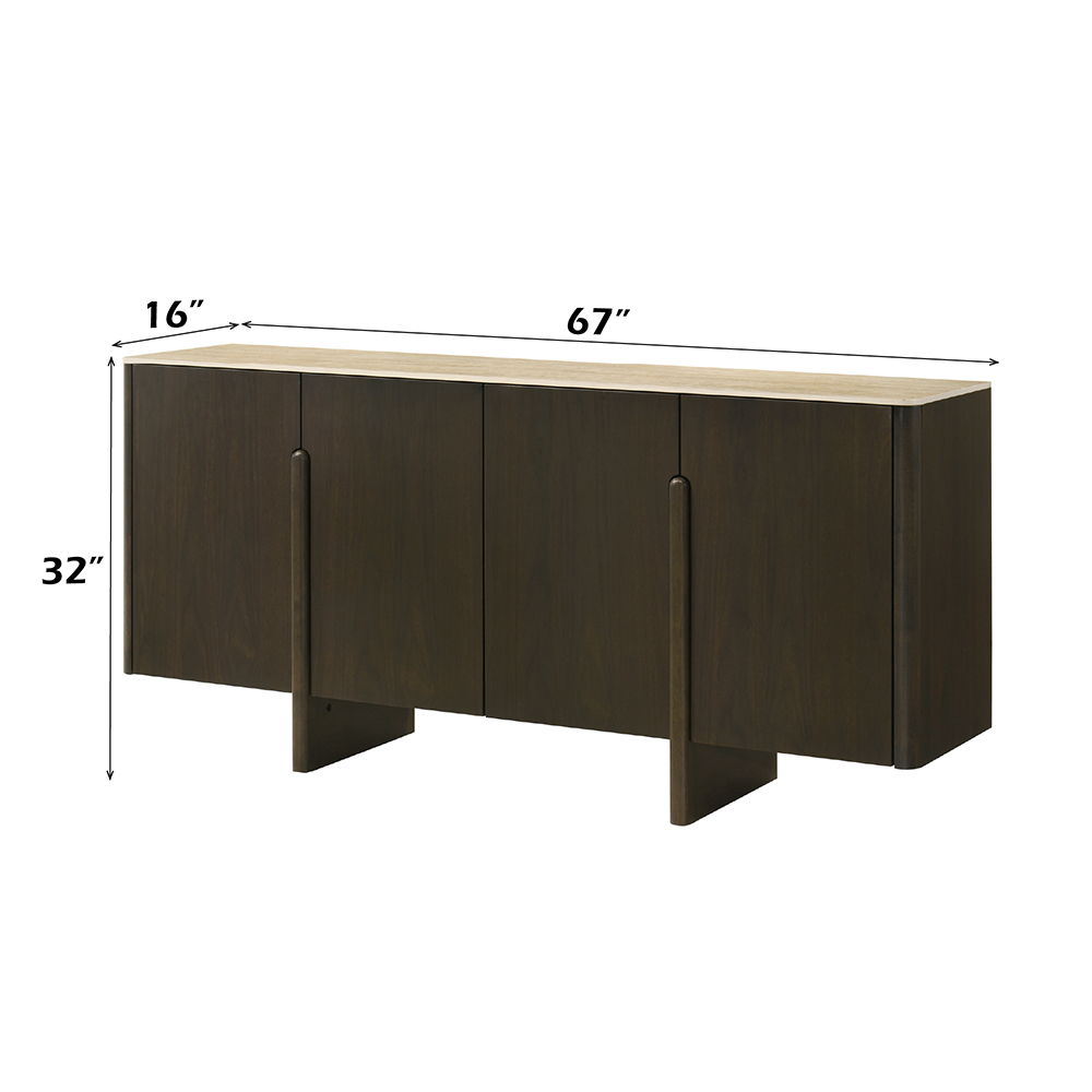 Davita - Server With Ceramic Top - Walnut, dark brown, view 5