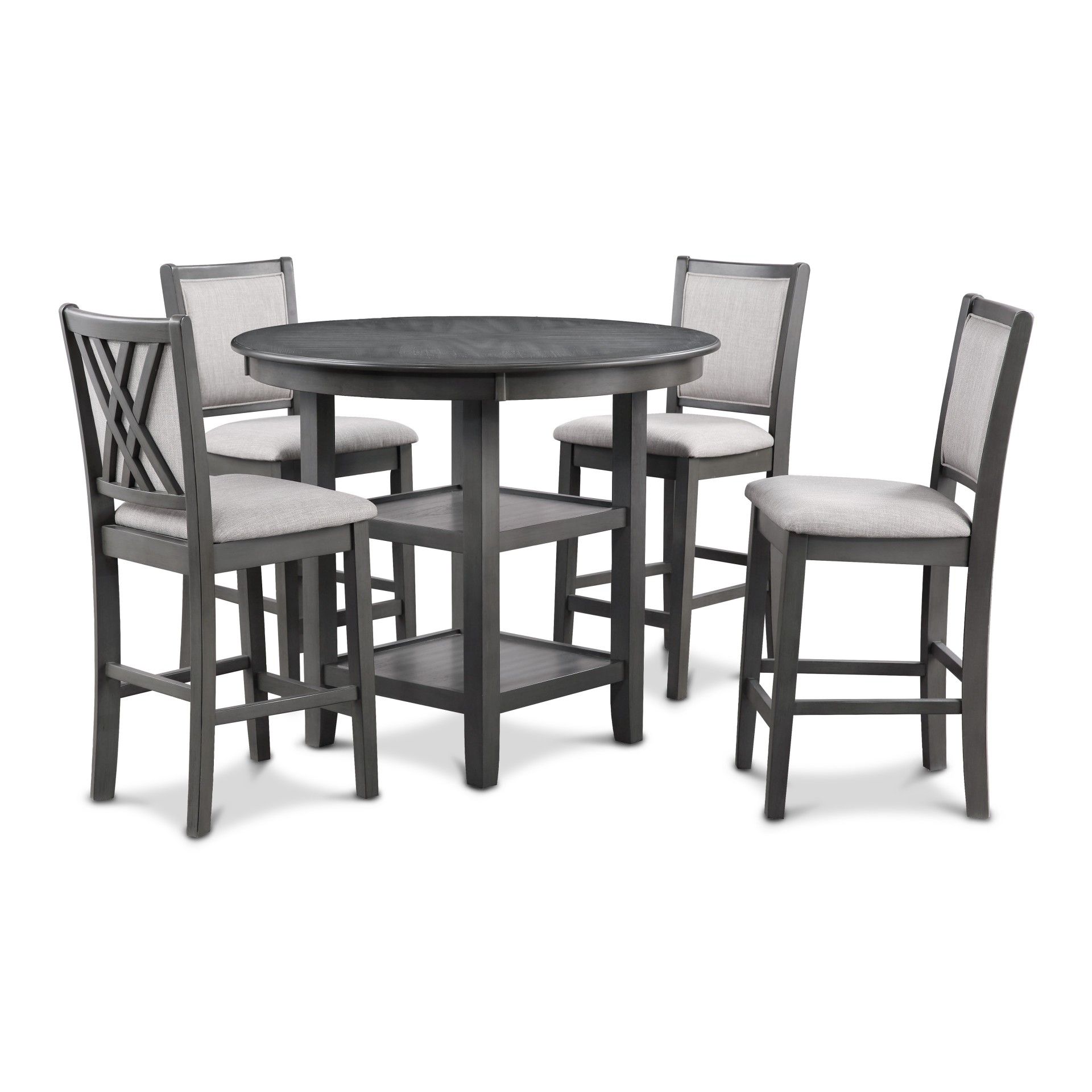 Amy - 5 Piece Counter Dining Set - Gray