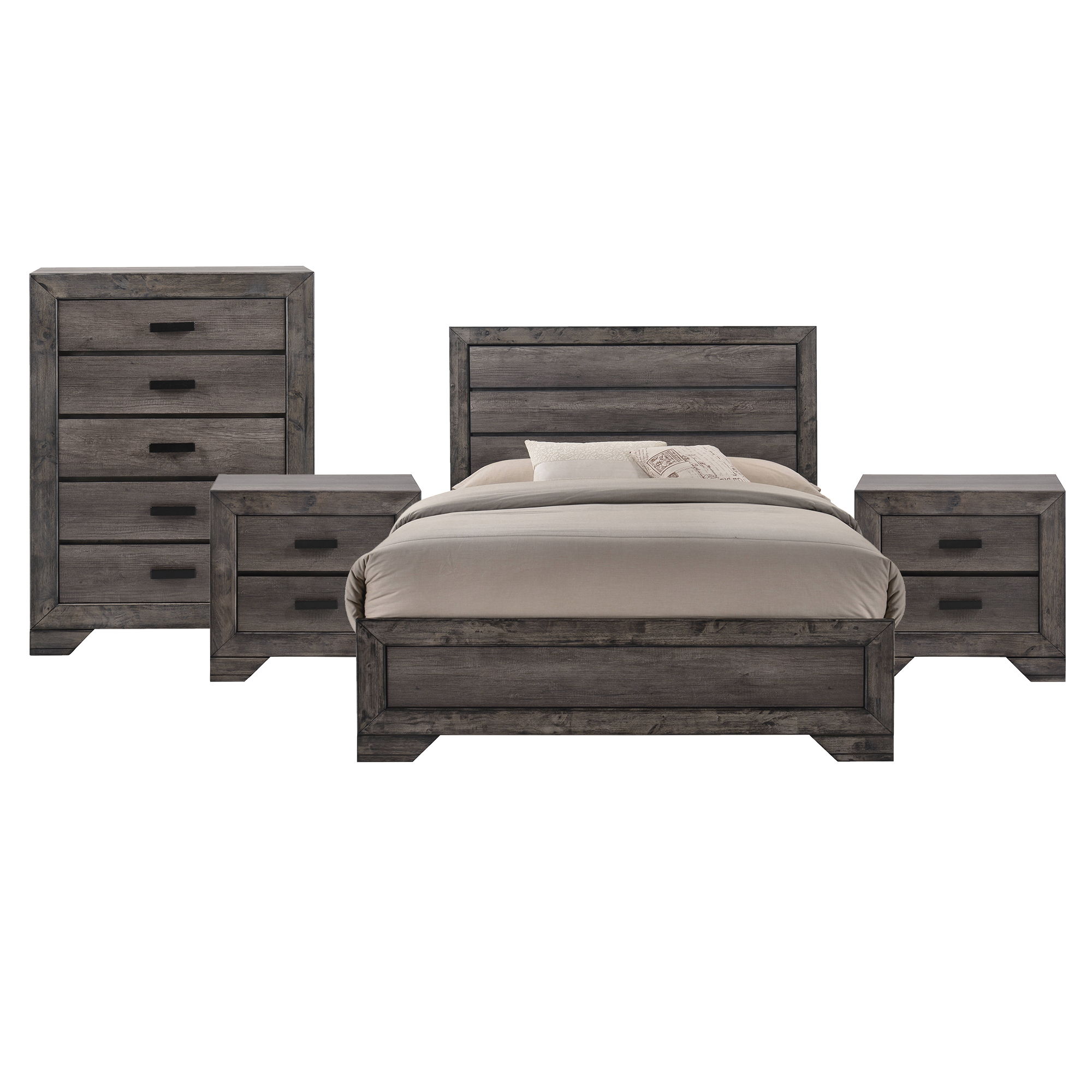 Queen · 4 Pc · Bedroom Set With 2 Nightstands & Chest