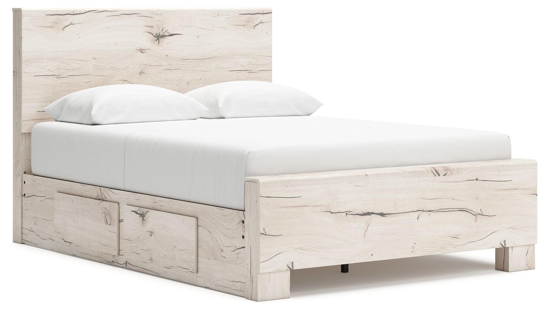Ashley Furniture Lawroy - 9 Pc. - Dresser, Mirror, Queen Panel Bed With Under Bed Storage, 2 Nightstands - Light Natural - Image 9