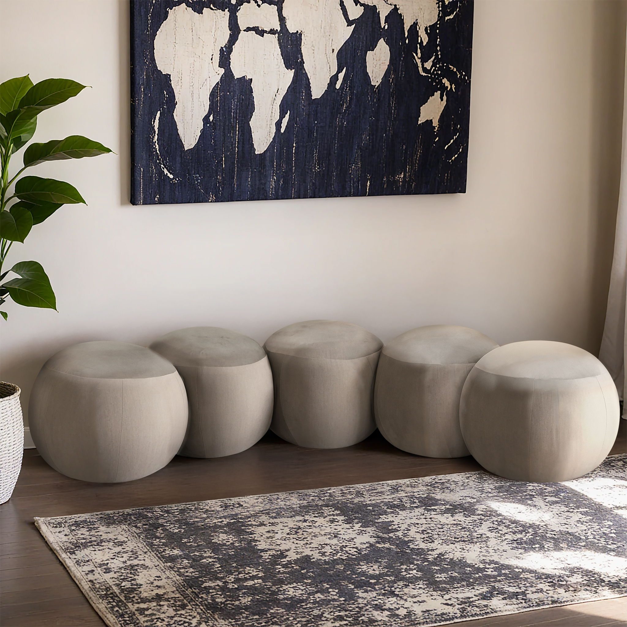 Apollo - 74.5" Velvet Bench - Cream