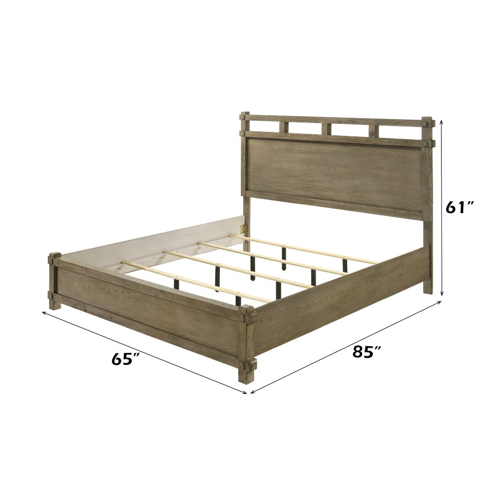 Colton - Queen Bed - Antique White Oak, dark brown, view 6