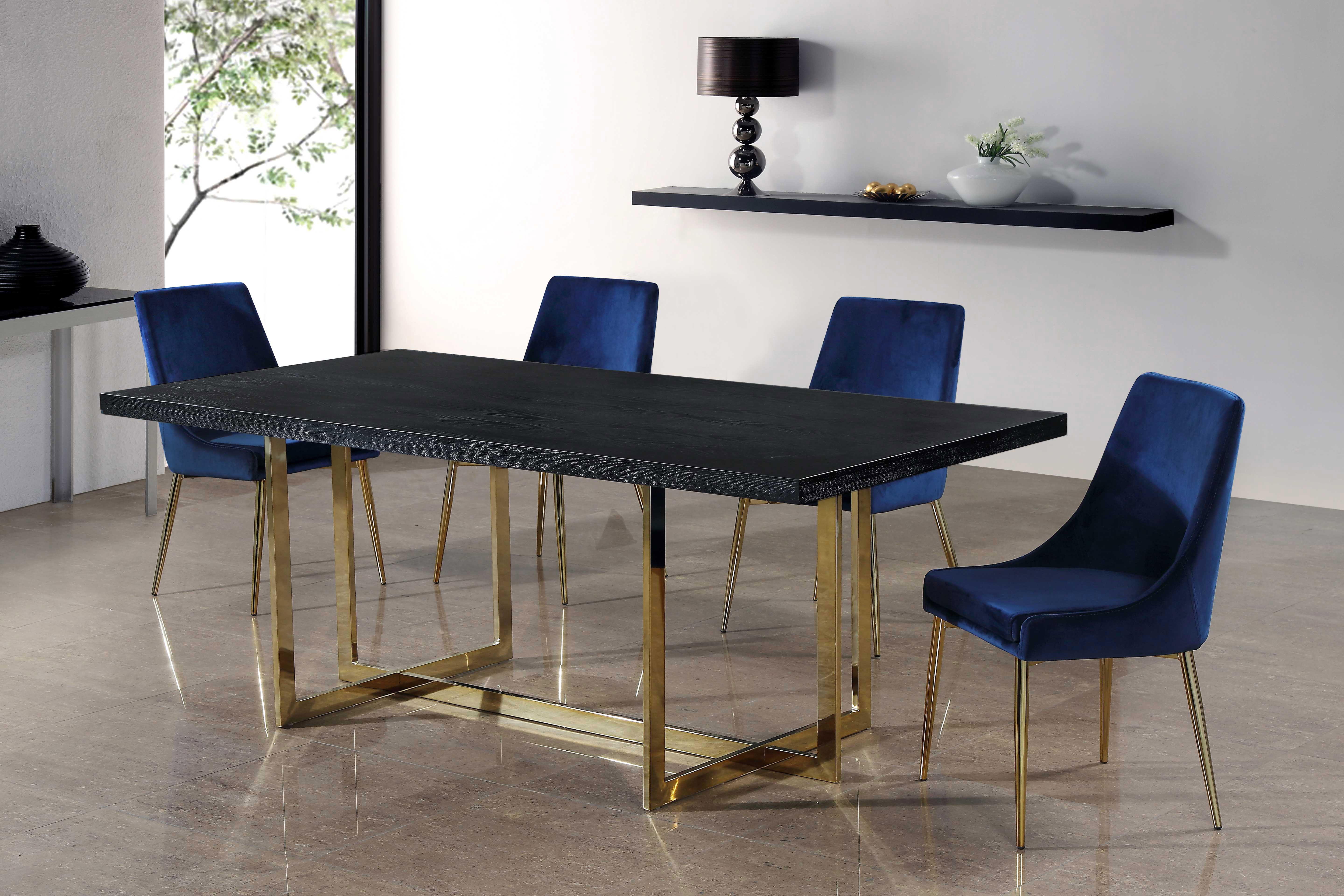 Karina - Fabric Dining Chair (Set of 2) - Navy
