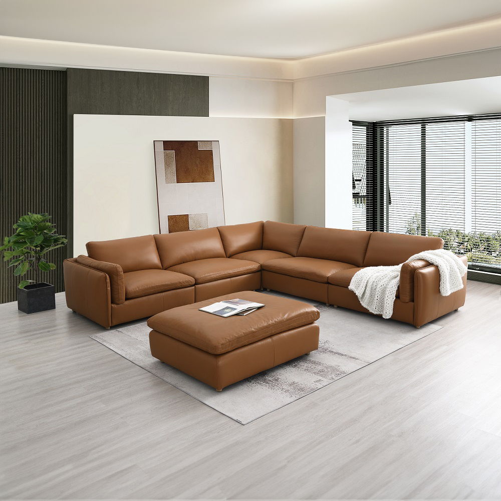 Brighton - Modular Wedge - Brown Top Grain Leather, light brown
