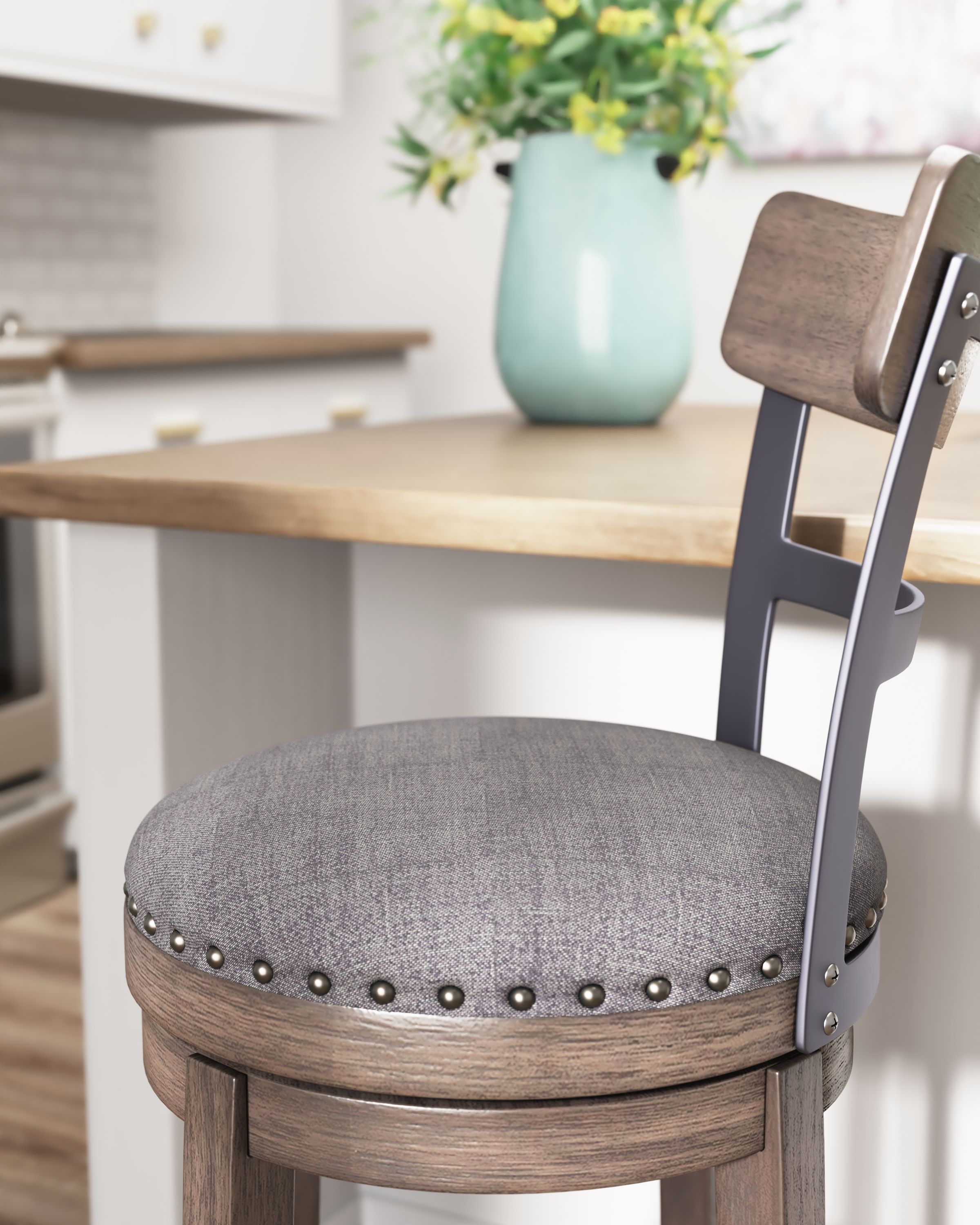 Ashley Furniture Caitbrook - Tall UPH Swivel Barstool - Gray - Image 11