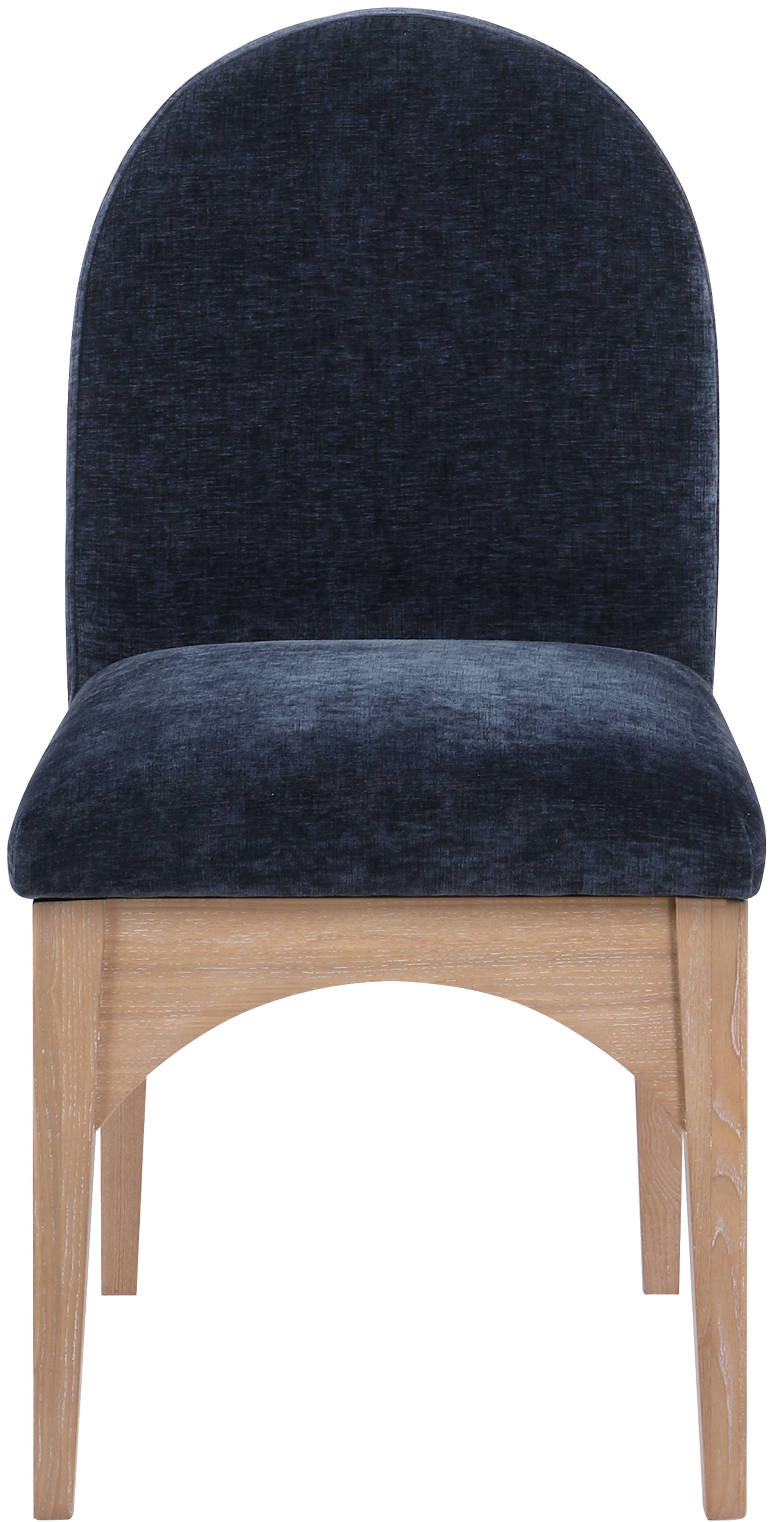 Waldorf - Chenille Dining Side Chair With Natural Legs - Navy