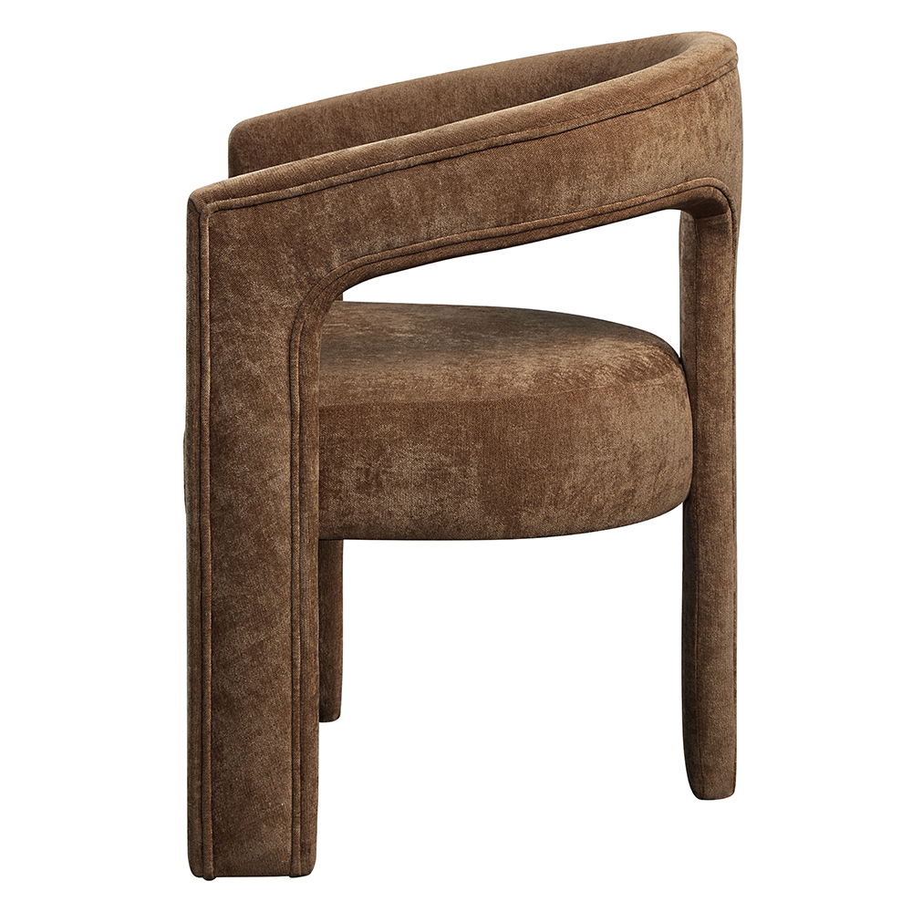 Leonardo - Arm Chair (Set of 2) - Brown Linen, dark brown, view 3