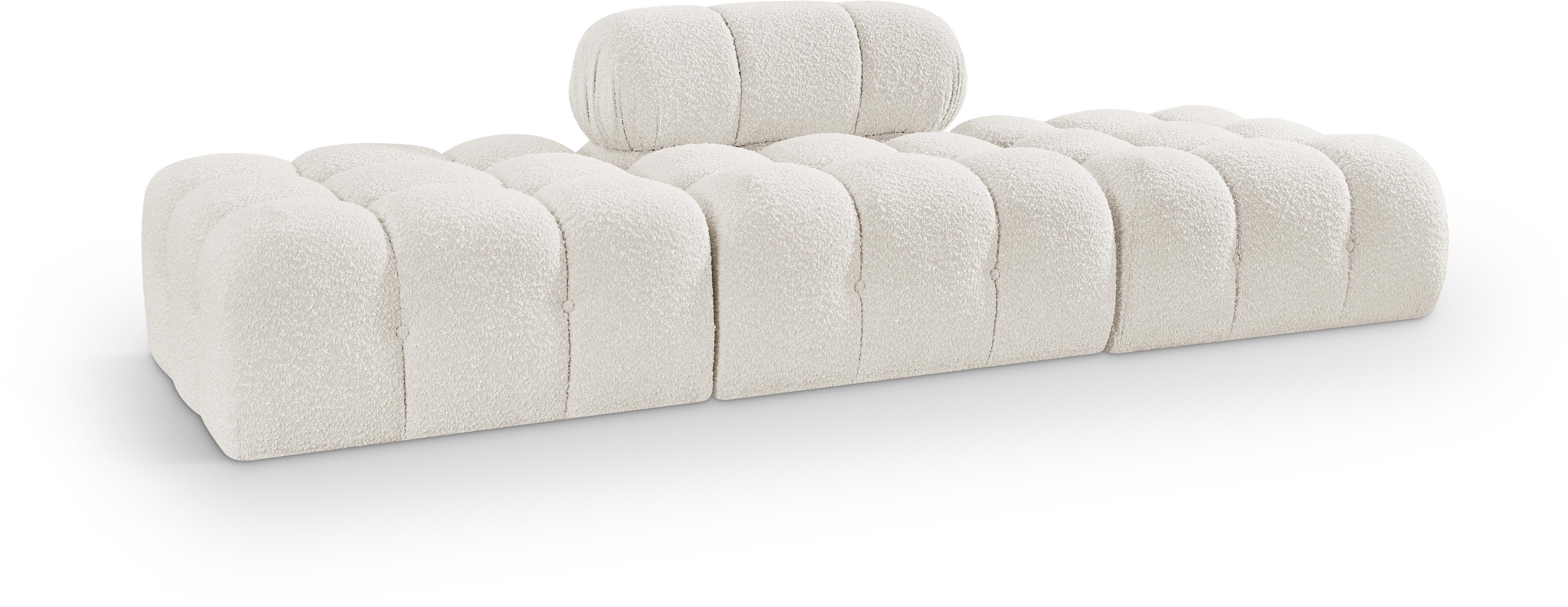 3 Pc · Boucle Fabric 102" Upholstered Modular Sofa