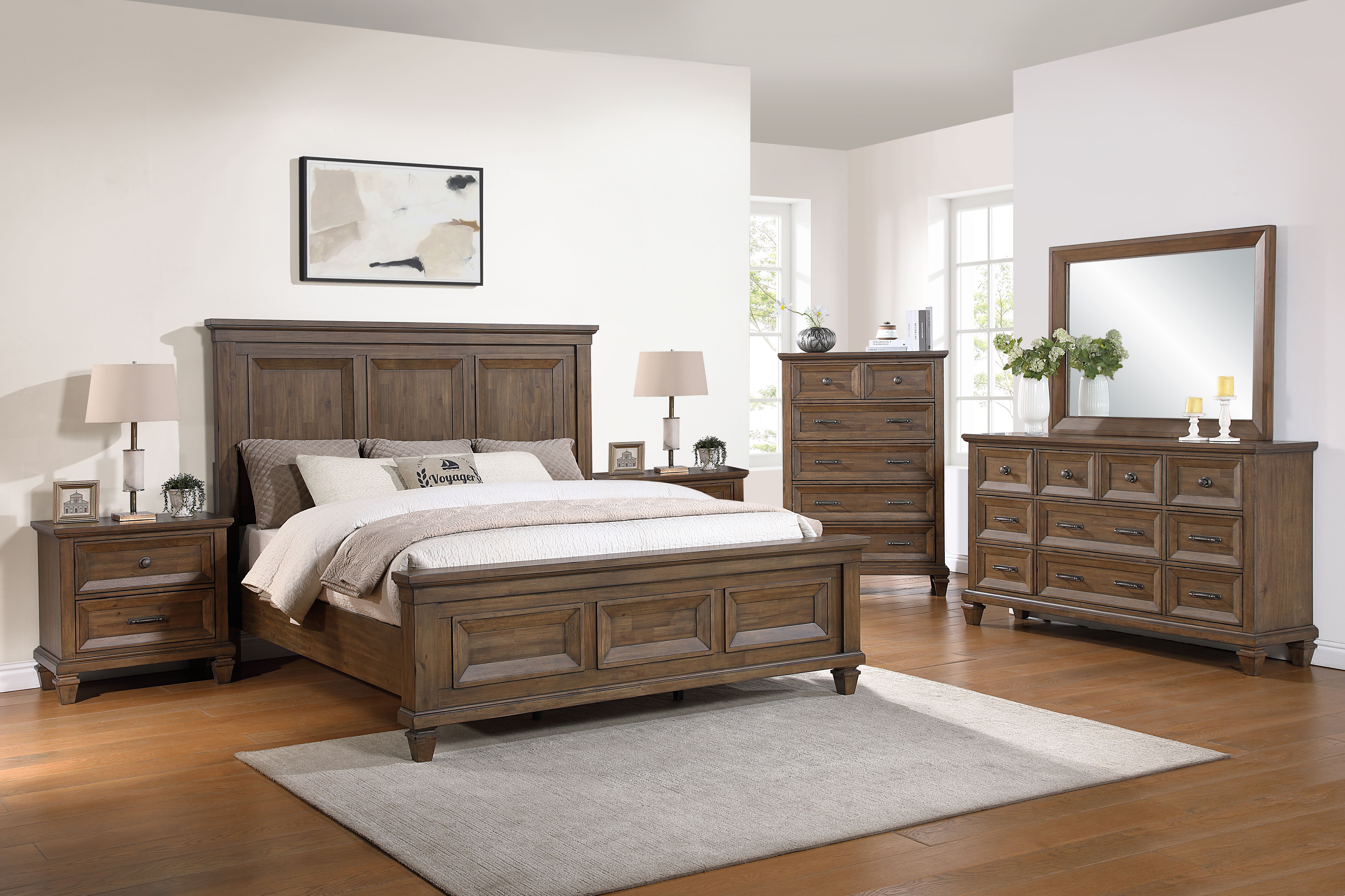 Mariana - Eastern King 6 Piece Bedroom Set (Bed, Dresser, Mirror, Chest, 2 Nightstands) - Brown