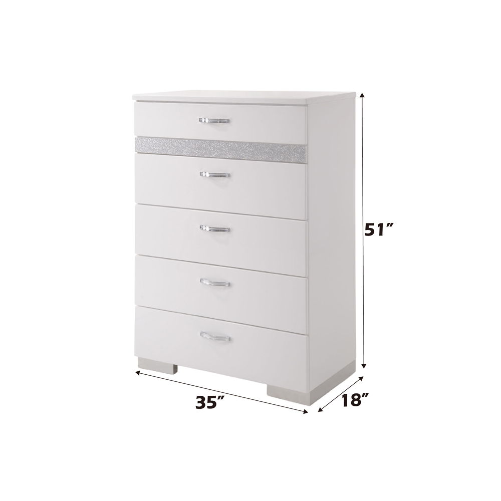 Naima II - Chest - White High Gloss, white, view 6