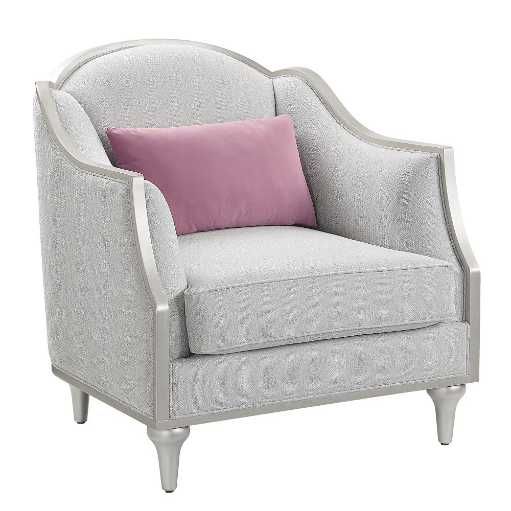 Kasa - Chair With Pillow - Beige Linen & Champagne, beige, view 8
