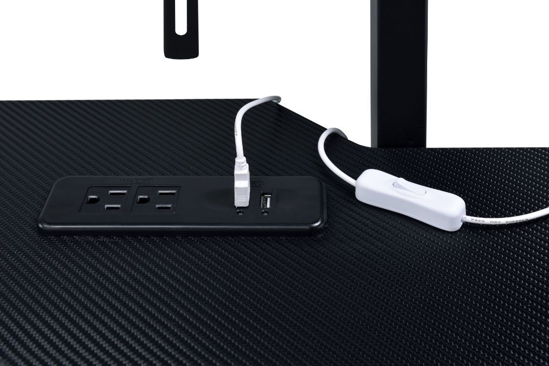 Canzi - Gaming Desk With USB - Black, black, view 2