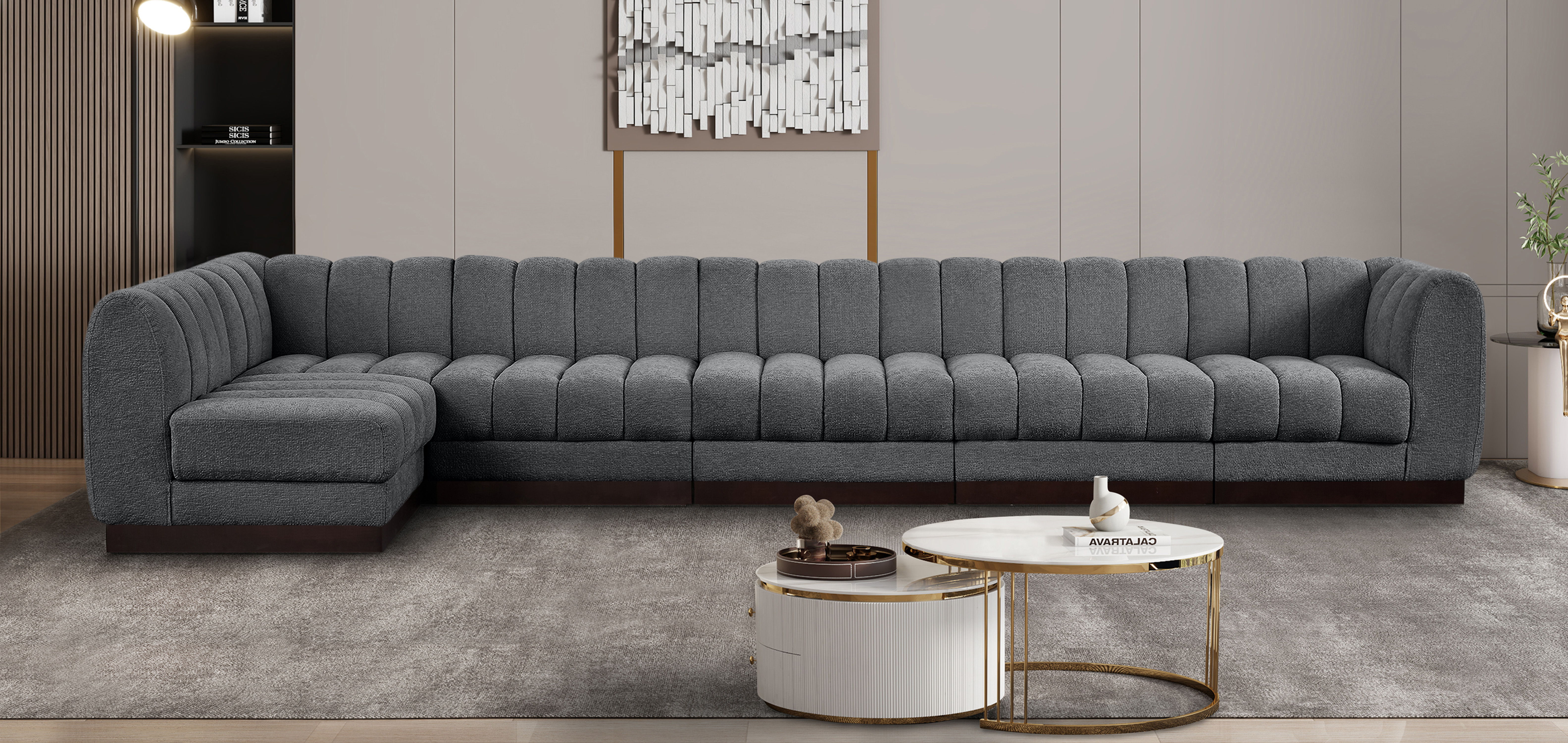 Quinn - 6 Piece Modular Sectional - Gray
