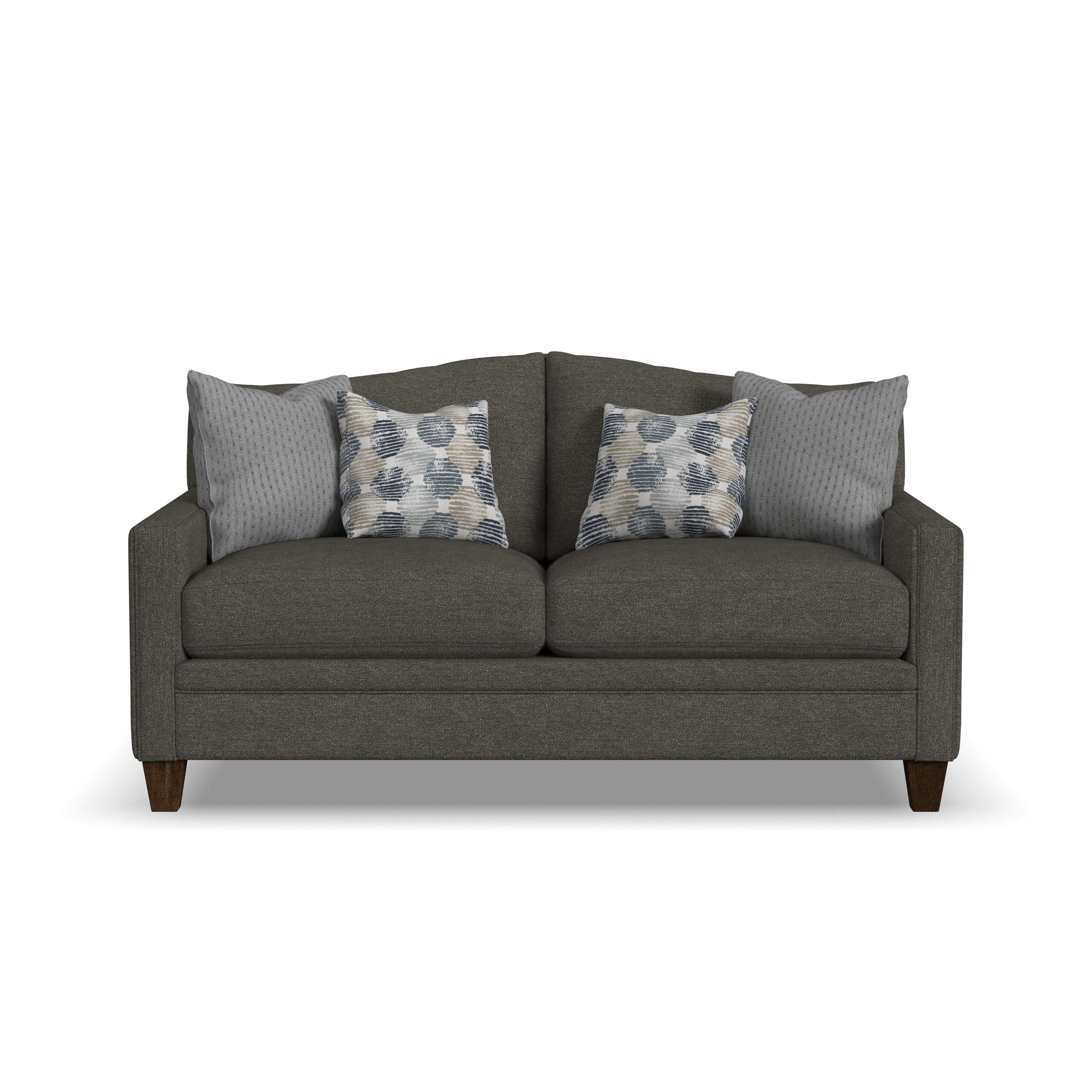 Lottie - Fabric Loveseat, dark gray, view 2