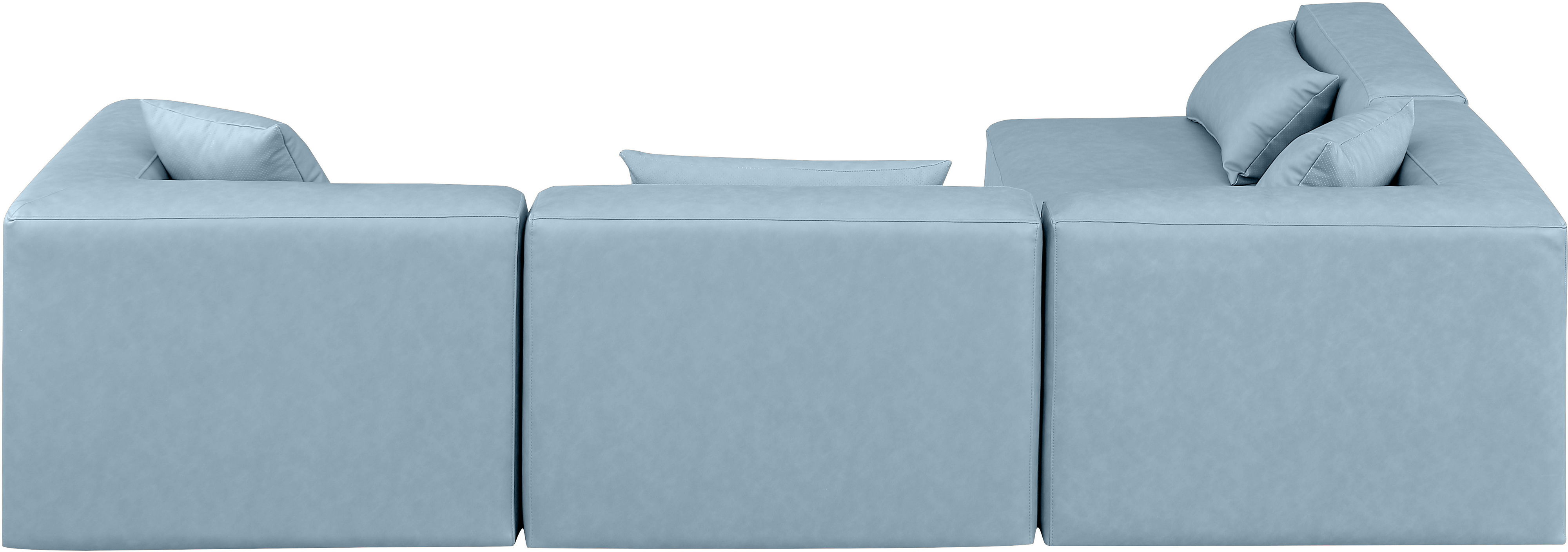 Cube - 4 Piece Modular Corner Sectional - Light Blue