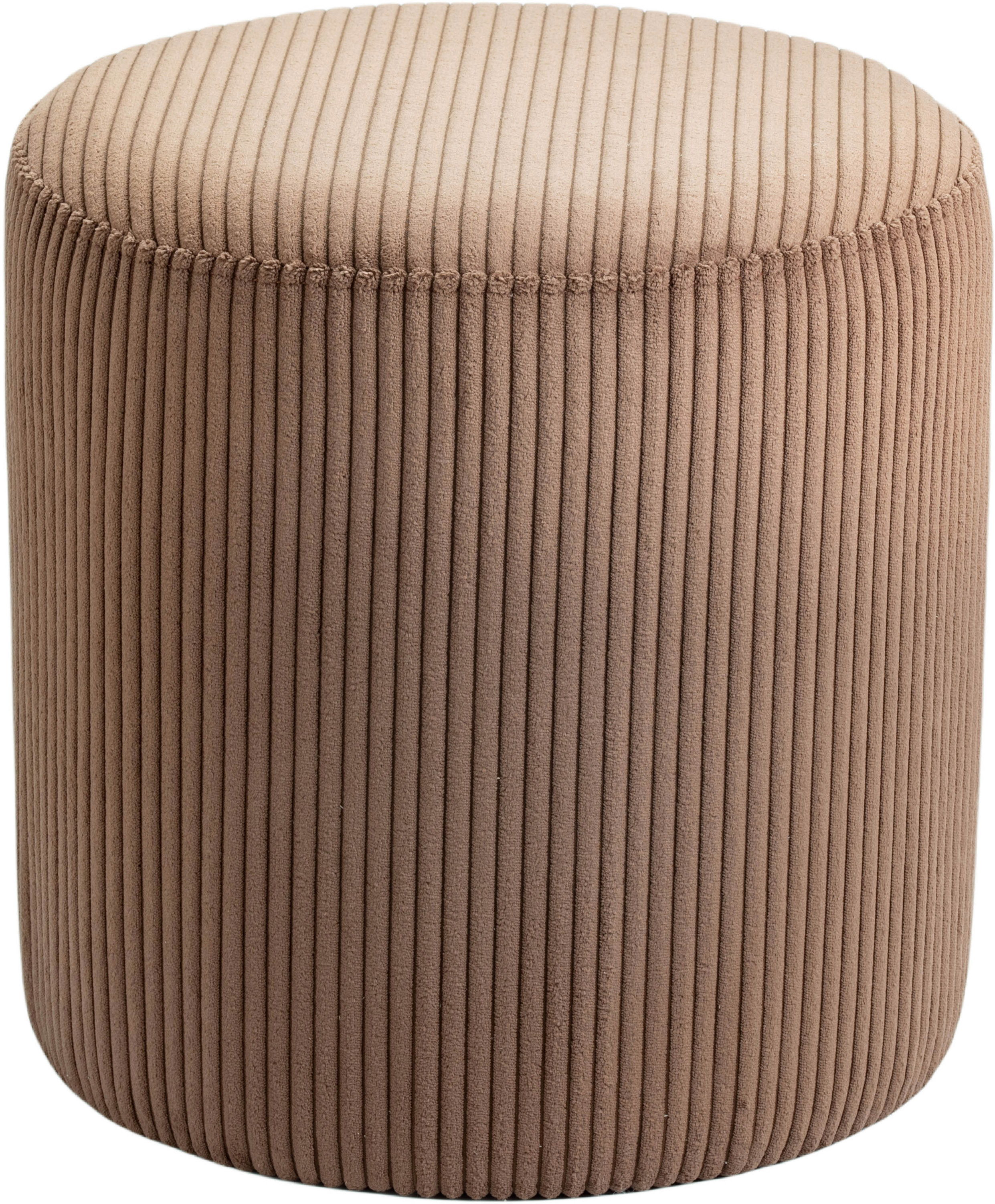 Roy - Round Microsuede Ottoman / Stool - Brown