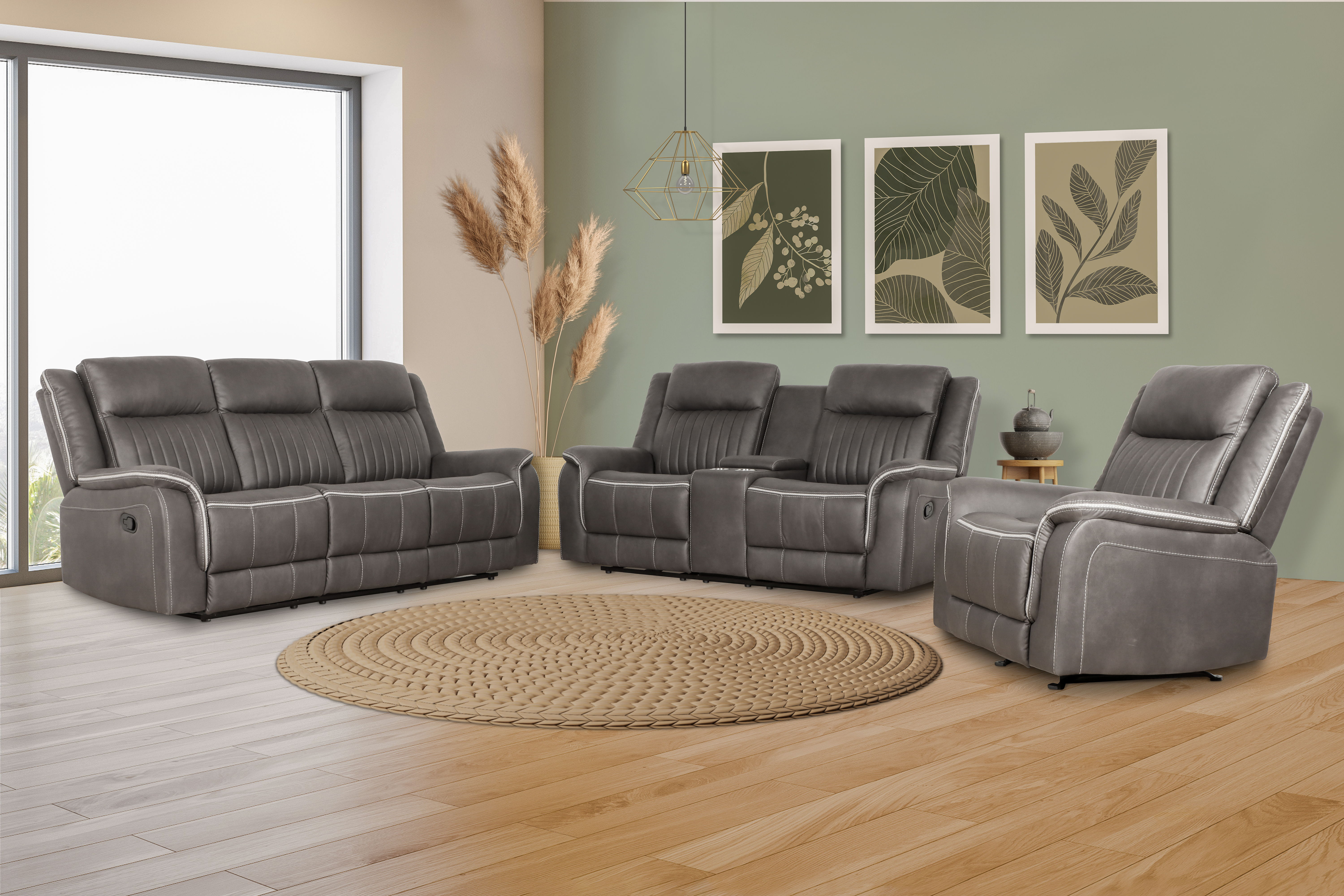Enzo - Glider Recliner - Gray, dark gray, view 8