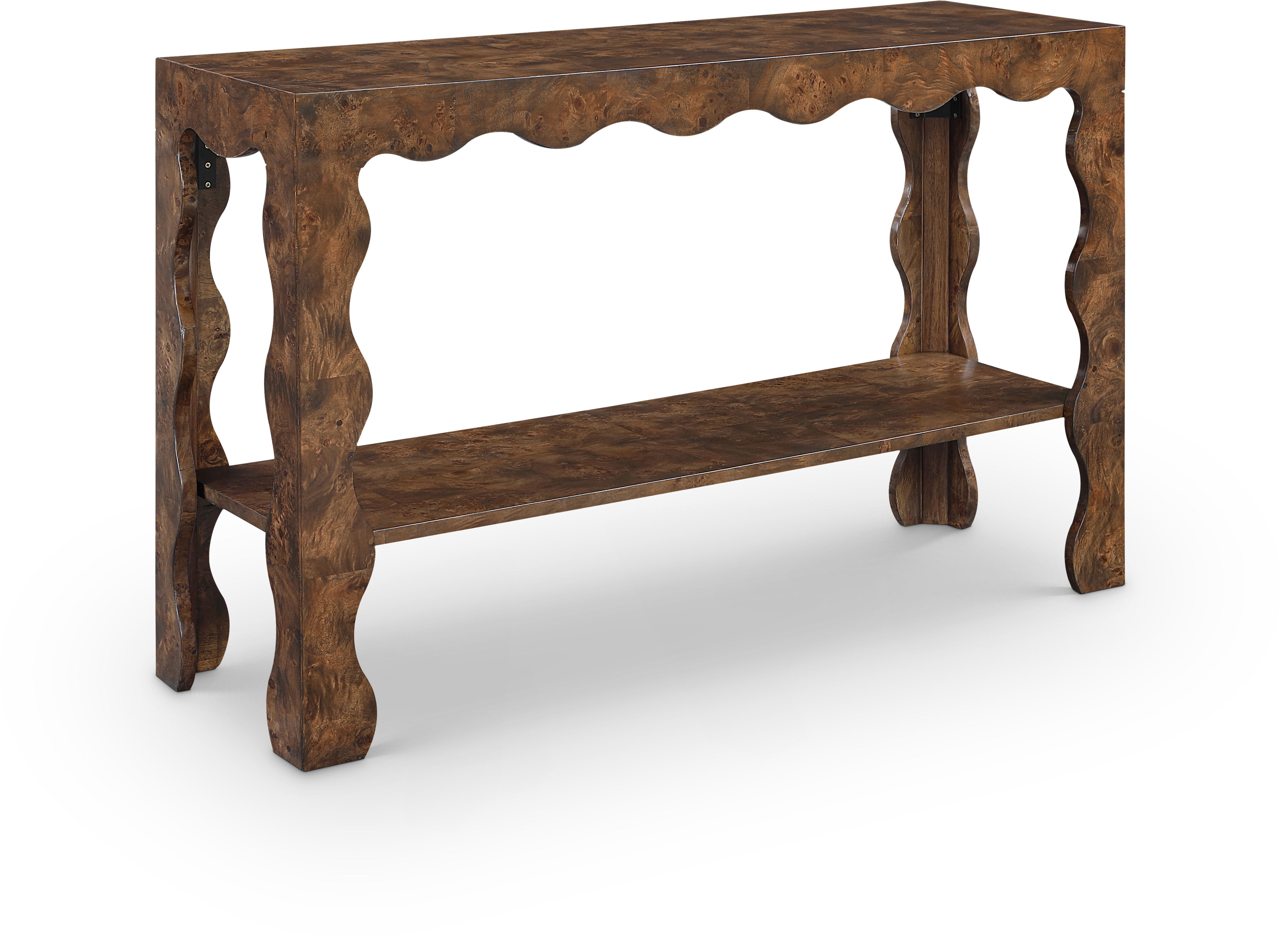Vassa - Burl Veneer Console Table - Brown
