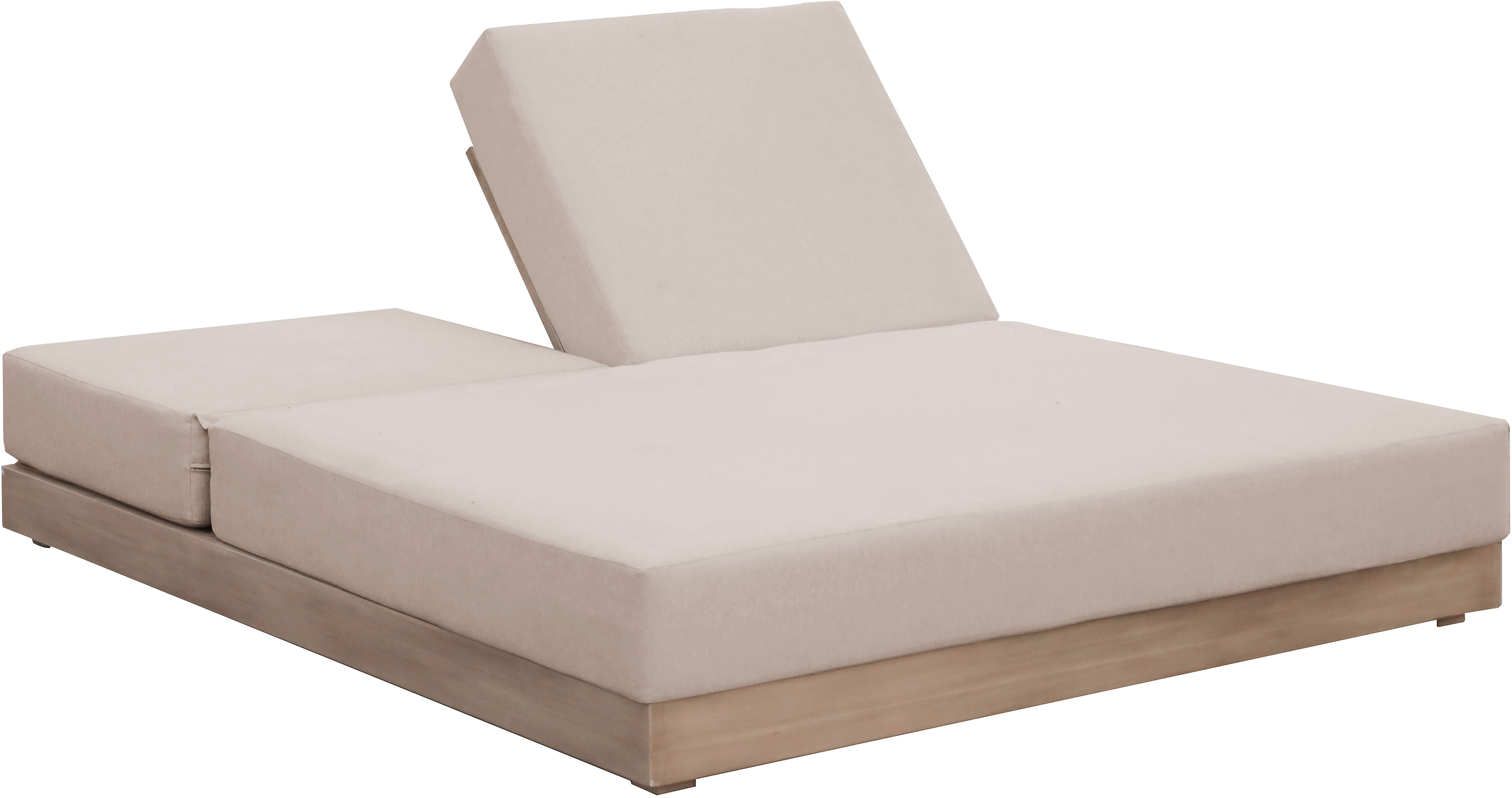 Solace - Olefin Performance Fabric Outdoor Patio Double Lounge Chair - Beige