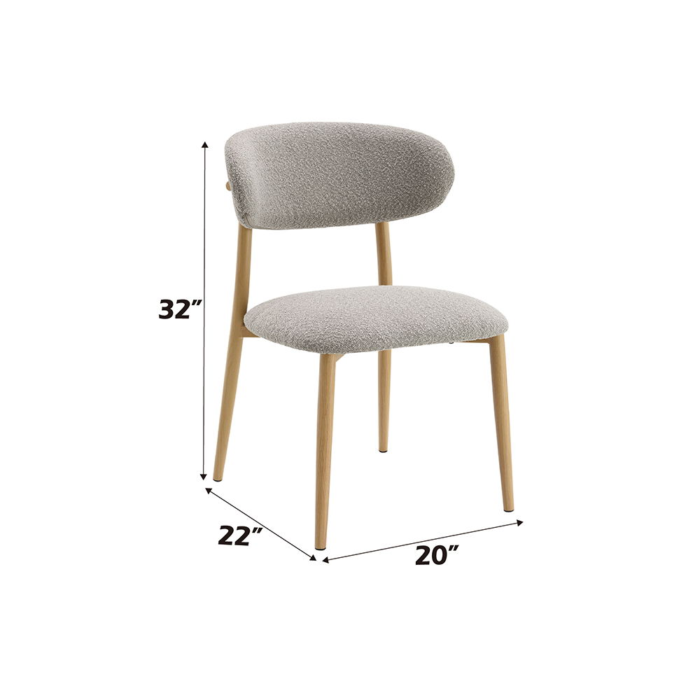 Kacey - Side Chair (Set of 2) - Gray Boucle & Natural, gray, view 3