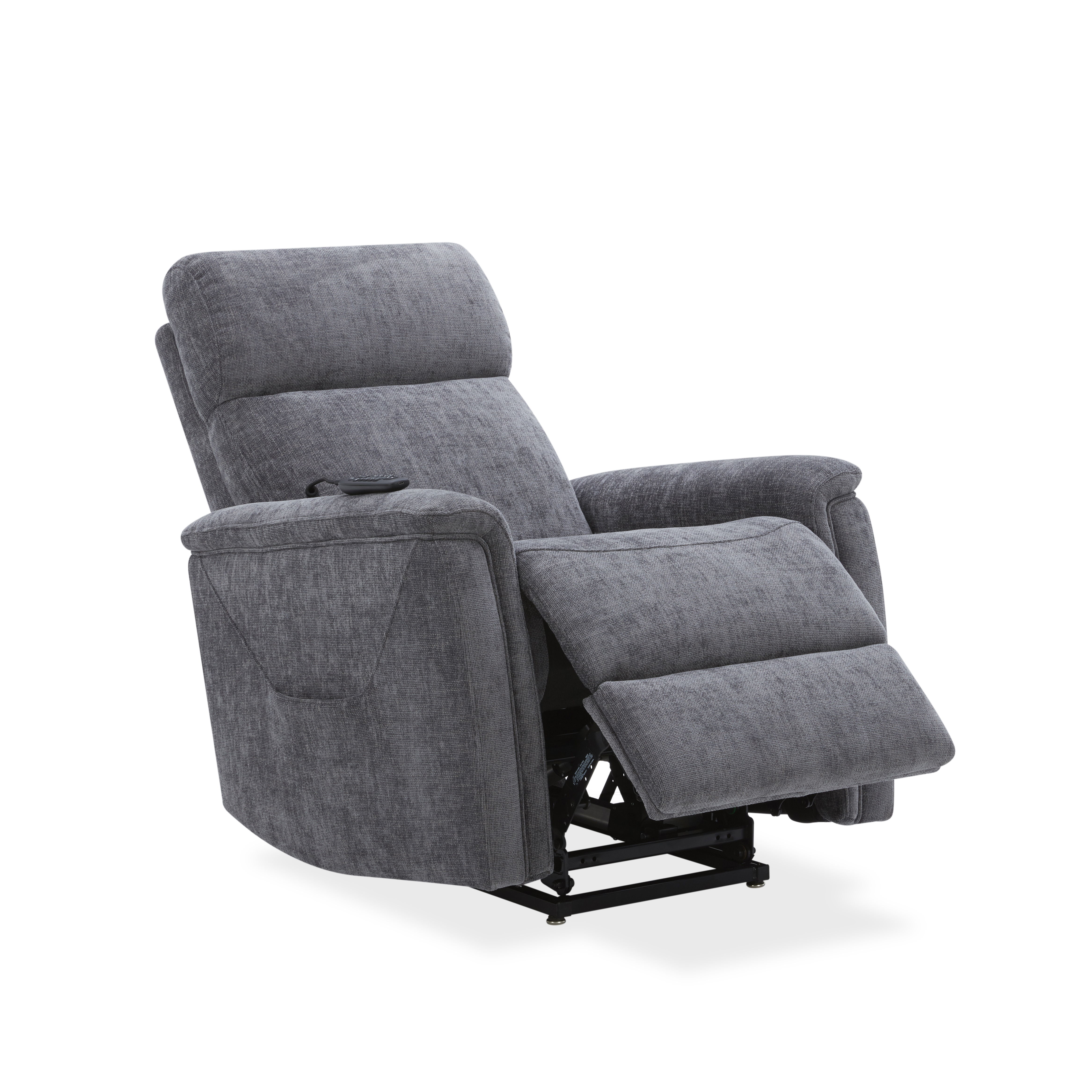 Luma - Petite Power Lift Recliner With Power Headrest, Lumbar, Heat & Massage - Dark Gray, dark gray, view 2
