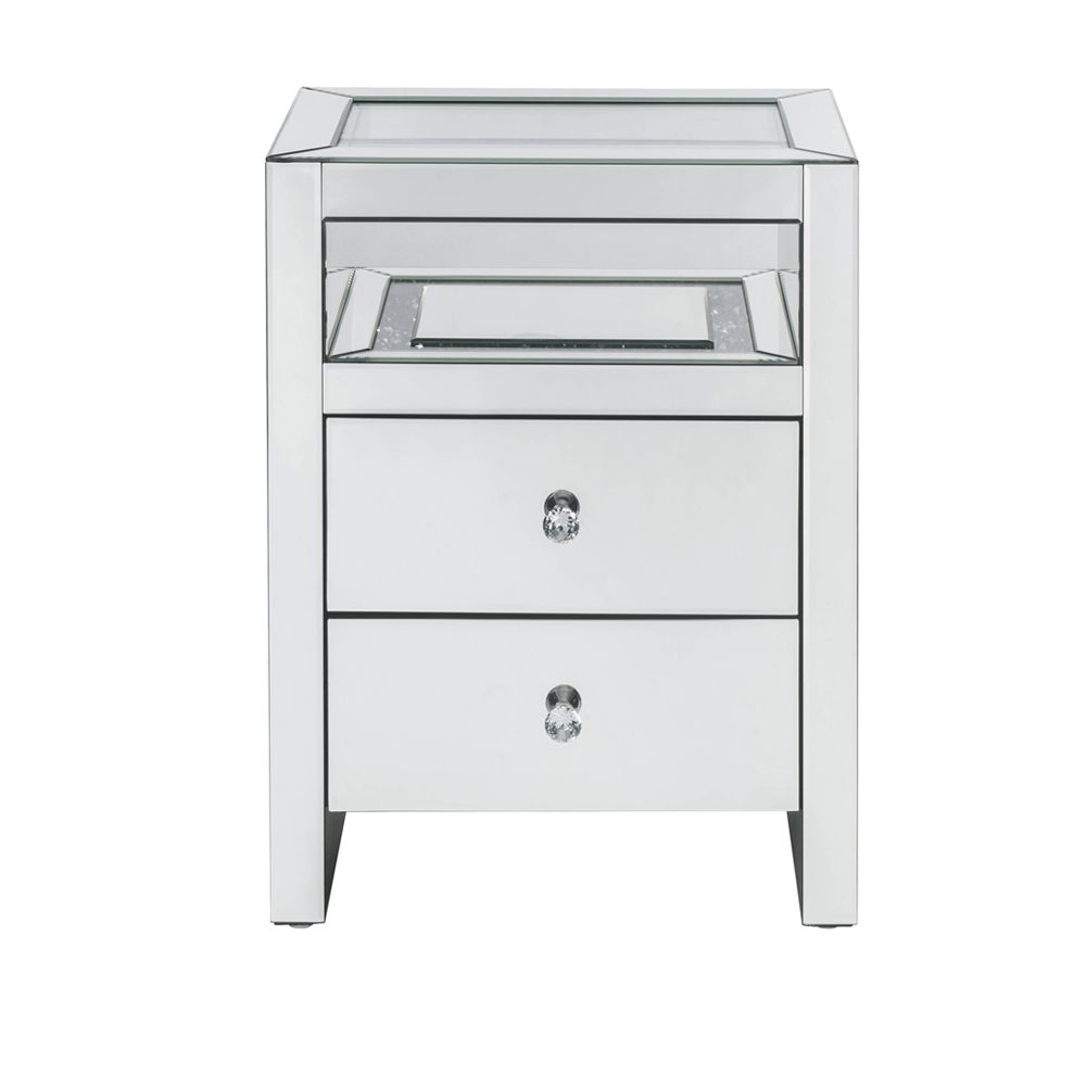 Dominic - Accent Table With LED - Mirrored, silver, view 5