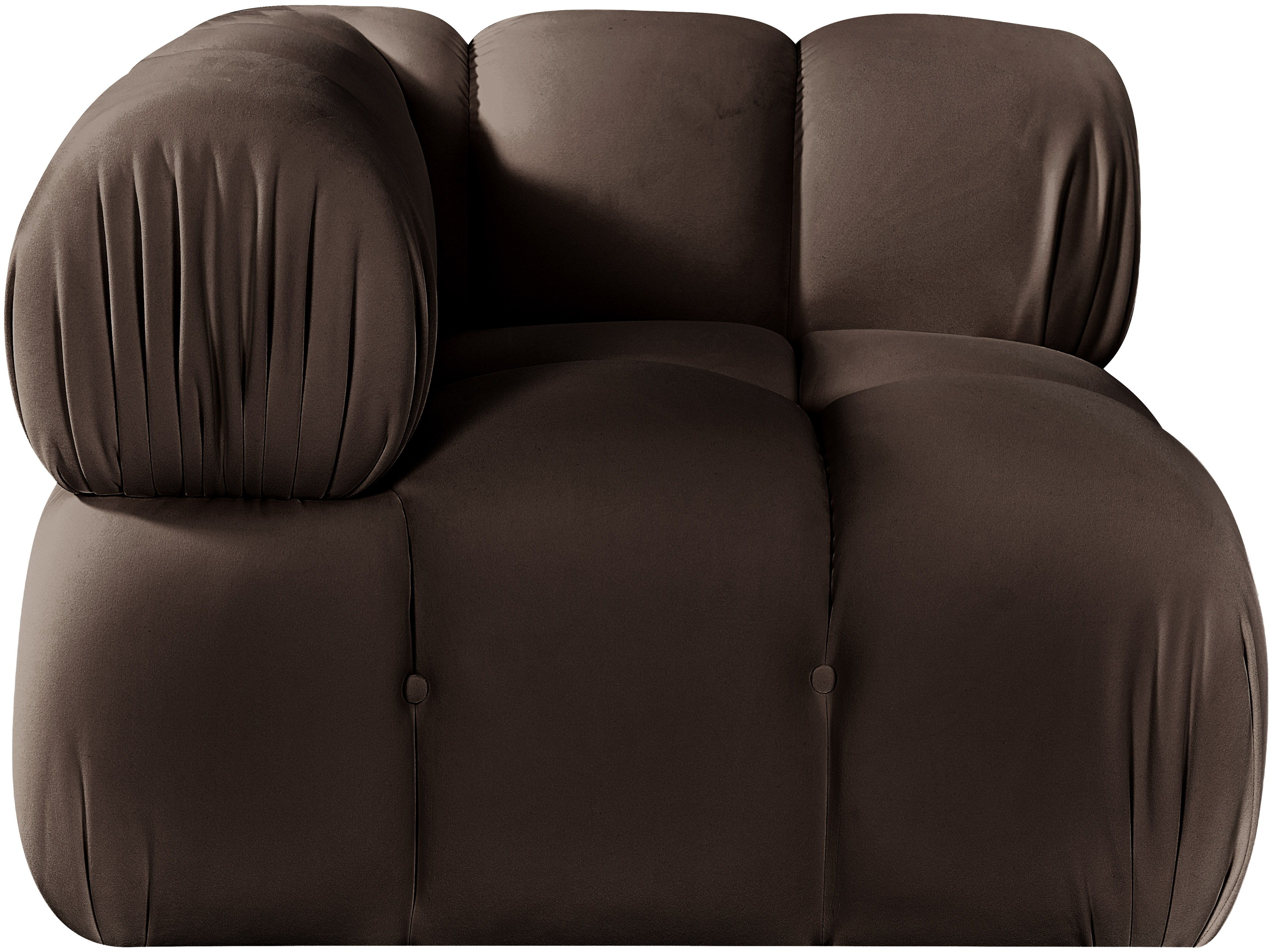 Orin - Velvet Performance Fabric Upholstered Modular Corner Chair - Brown