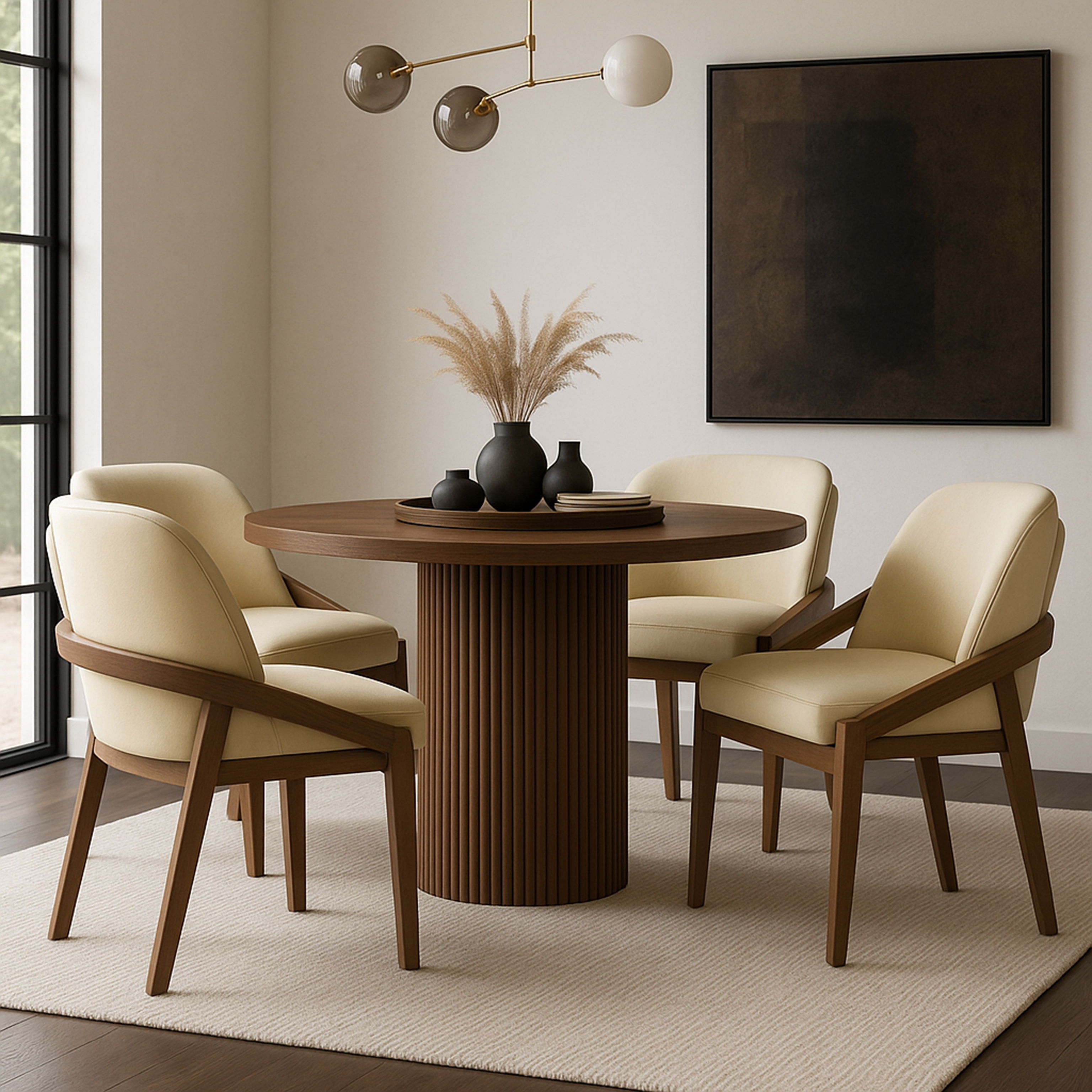 Navo - Vegan Leather Upholstered Dining Chair - Beige