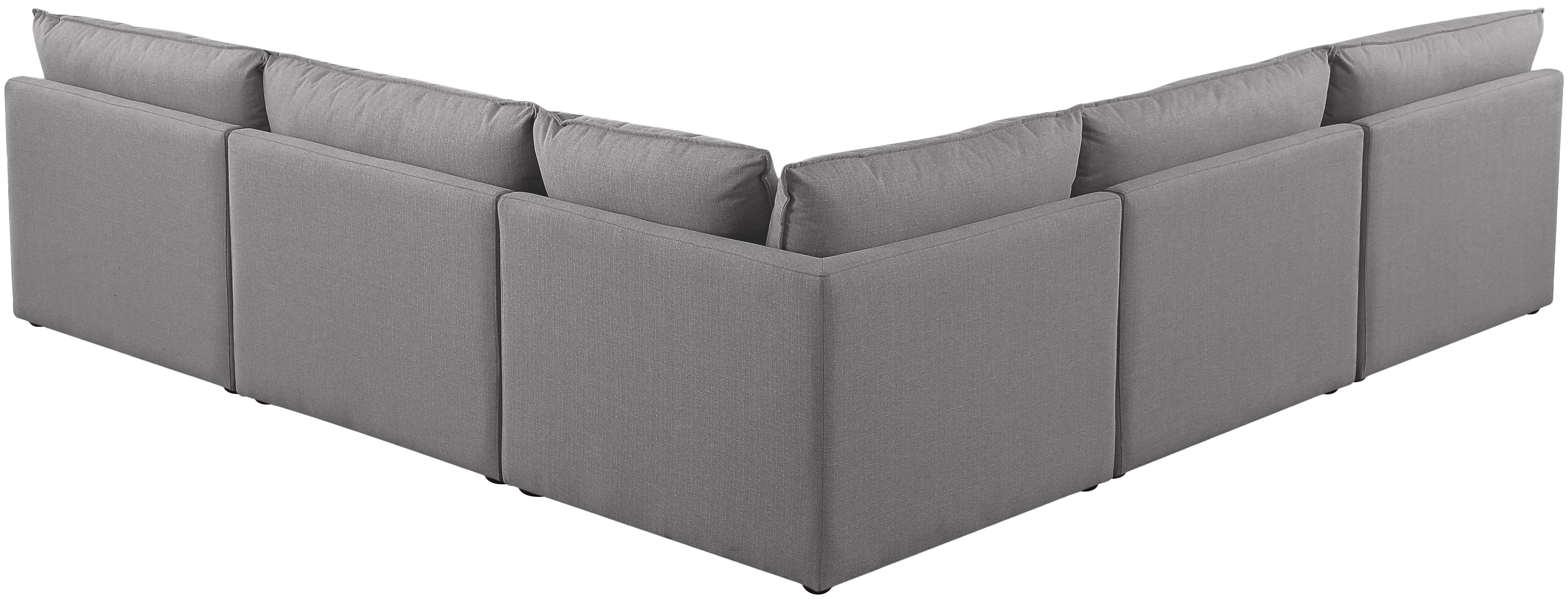 Mackenzie - 5 Piece Modular Corner Armless Sectional - Gray