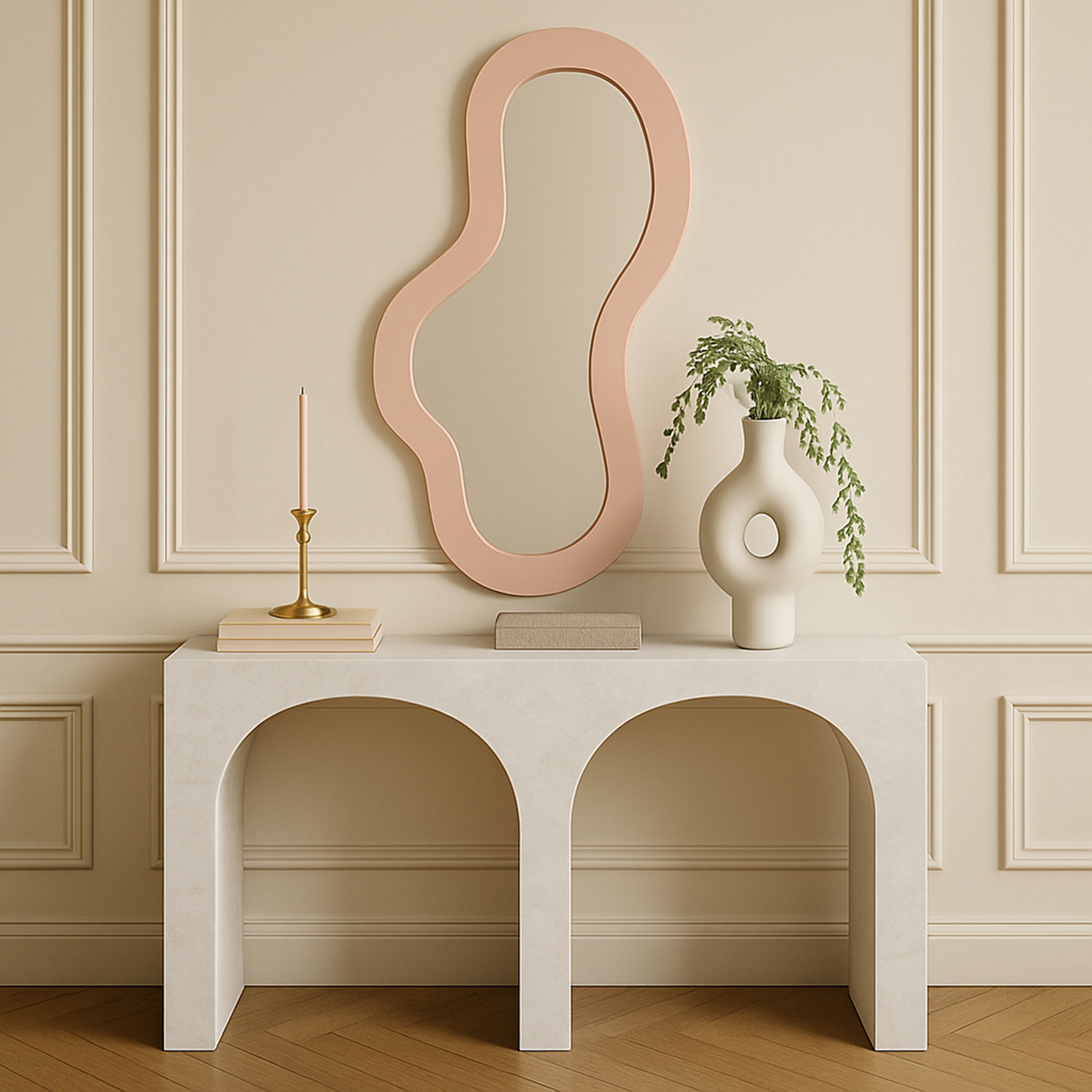 Oblique - 48" Frame Mirror - Pink