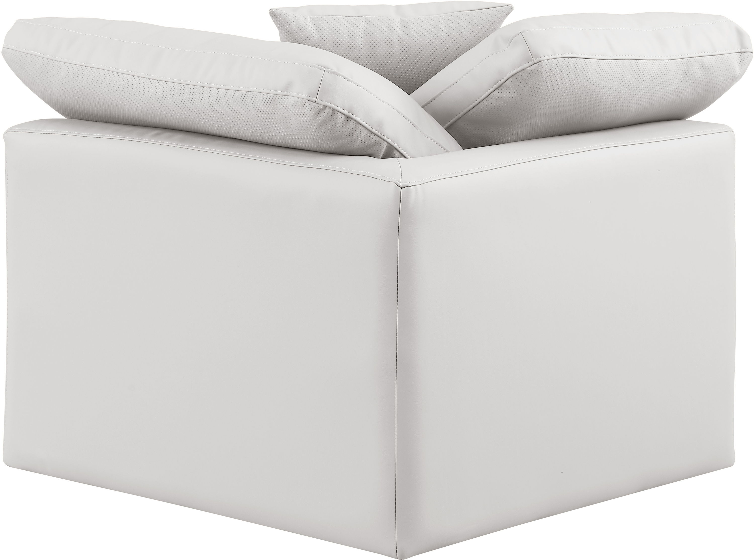 Indulge - Faux Leather Corner Chair - Cream