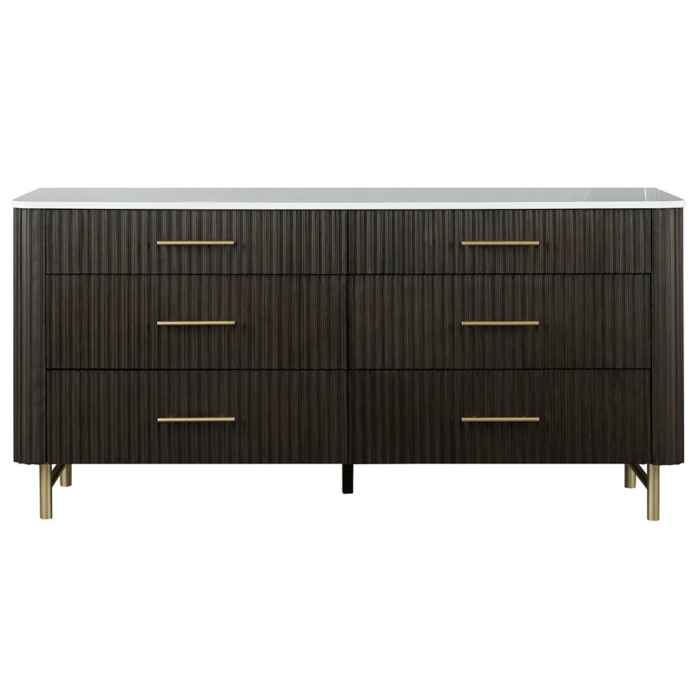 Clayten - Dresser - Marble Top & Espresso, dark brown, view 8