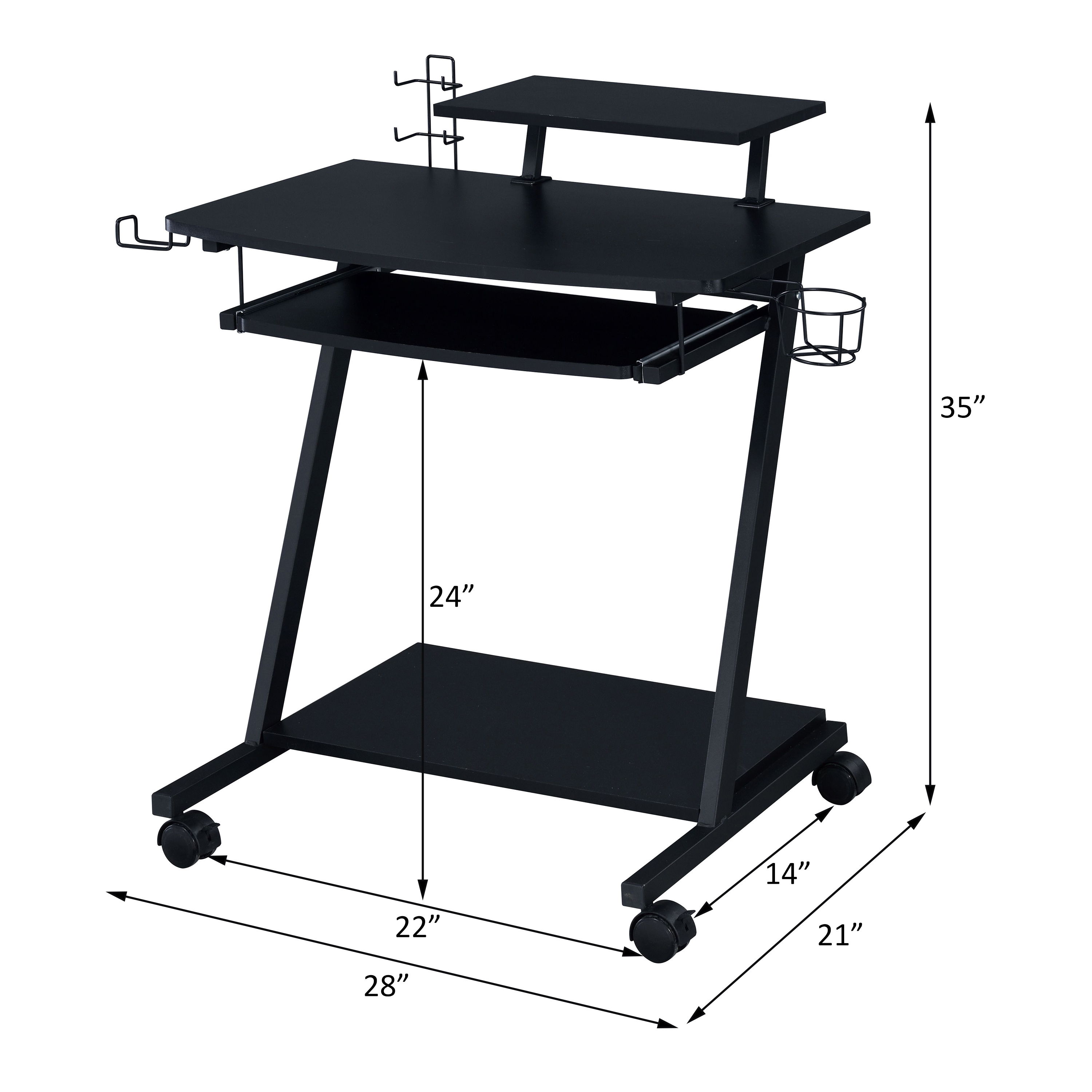 Ordrees - Gaming Desk - Black, black, view 5