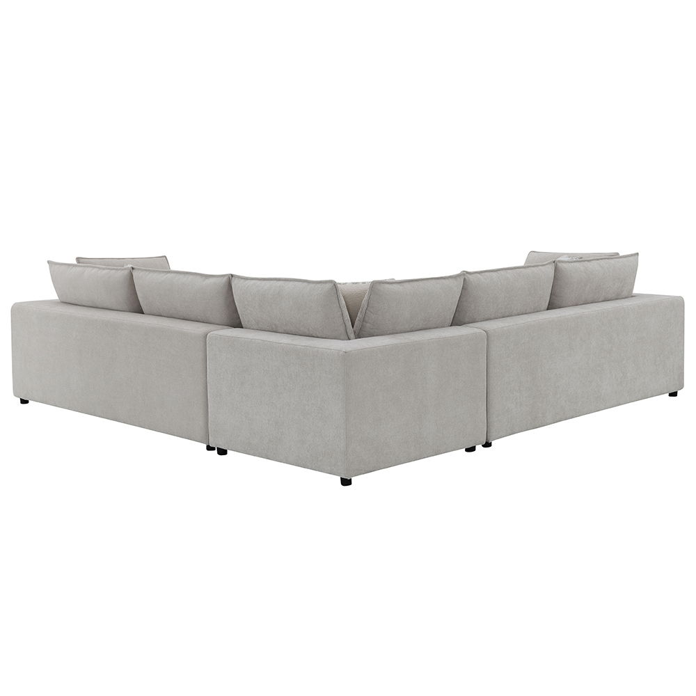 Marisa - Modular Left Facing Loveseat With 2 Pillows - Beige Boucle, beige, view 8