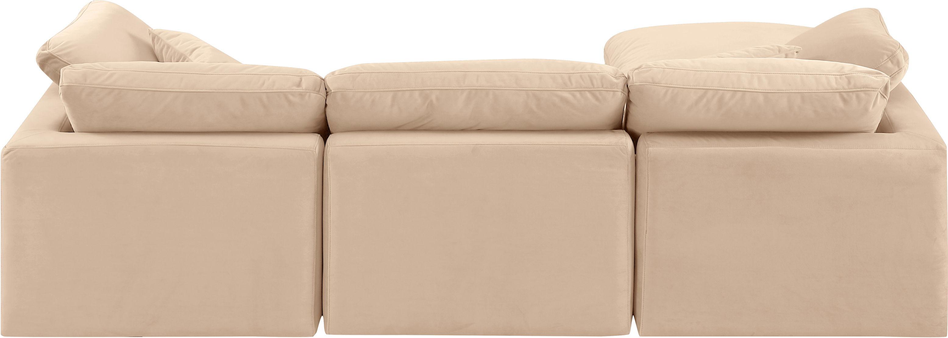Indulge - Velvet 4 Piece Modular Sectional With Chaise - Beige