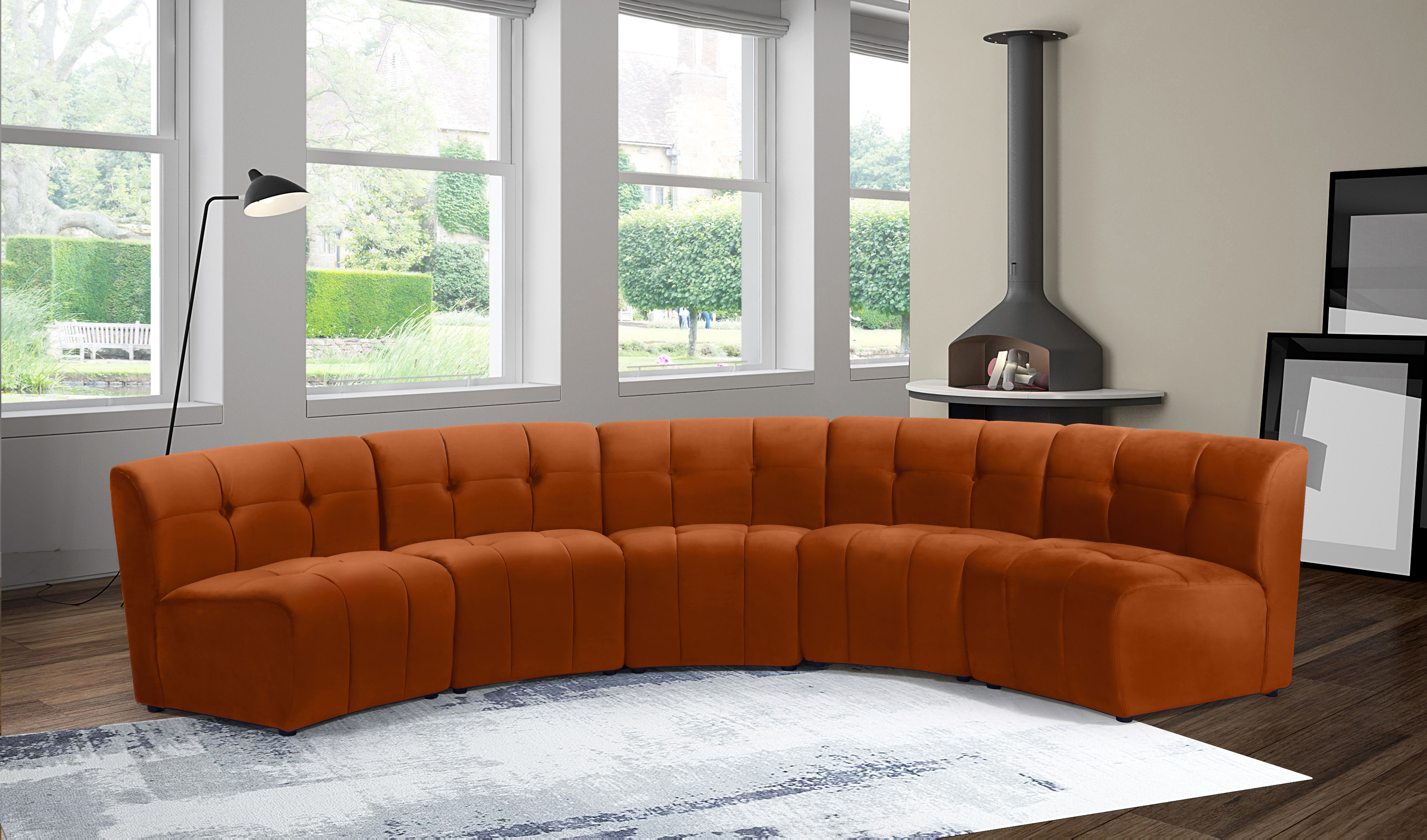 Limitless - 5 Piece Modular Sectional - Cognac