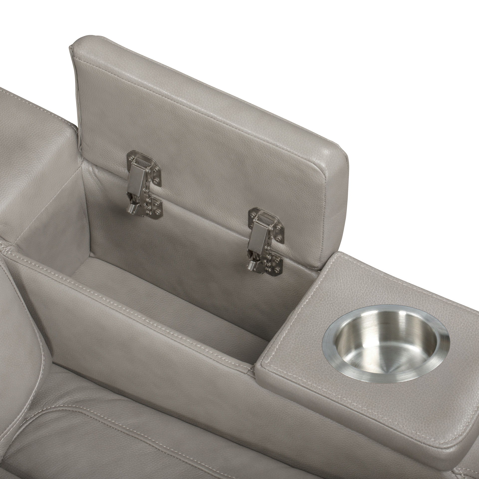 Breckenridge II - Console Loveseat With Dual Recliners - Light Gray, gray, view 8