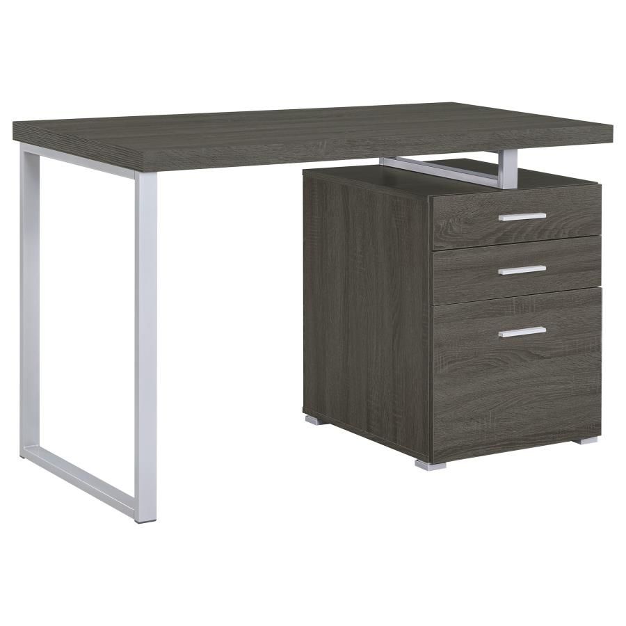 Brennan - 3-Drawer Office Computer Desk - Weathered Gray Image