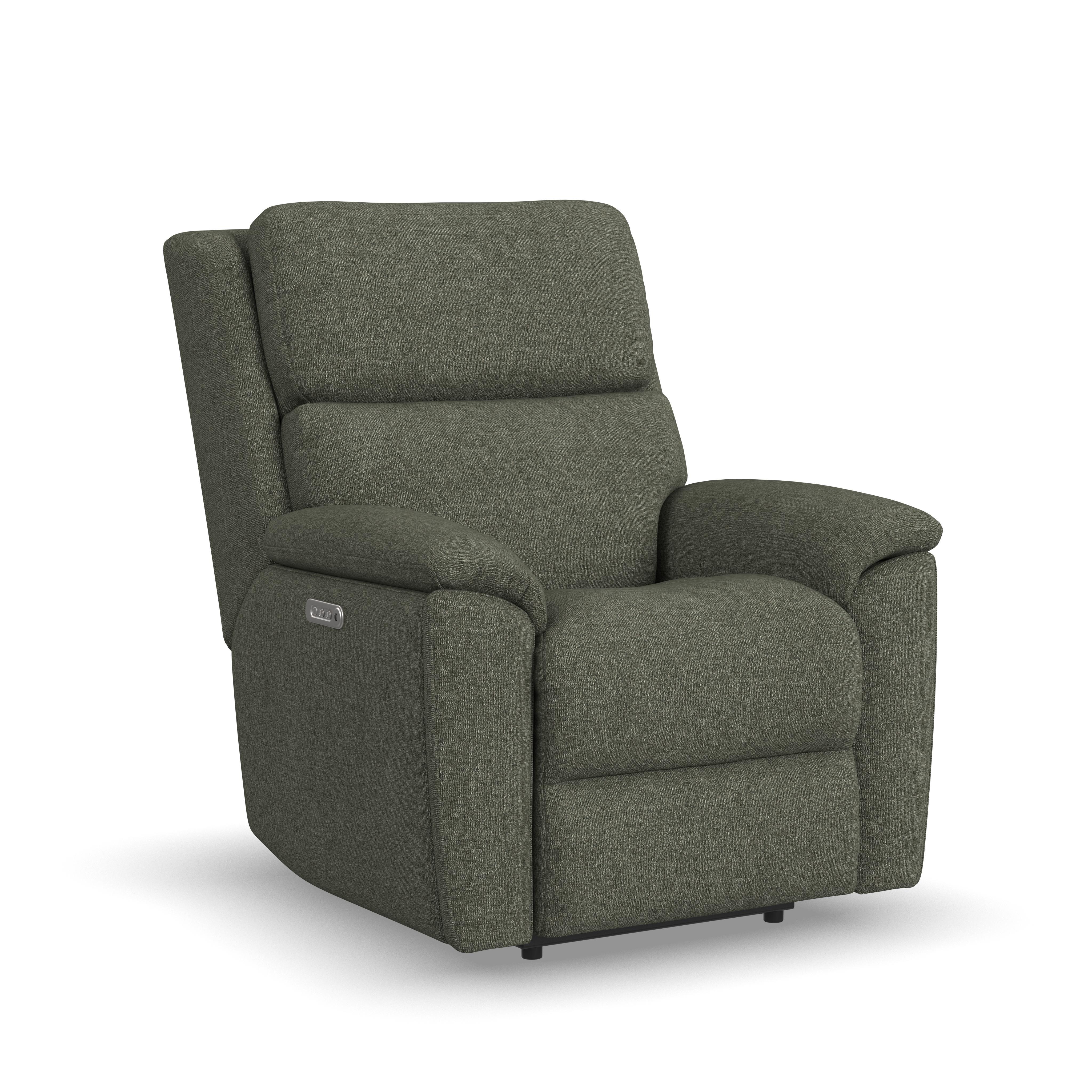 Porter - Transitional Power Recliner With Power Headrest & Lumbar - Gray, dark gray
