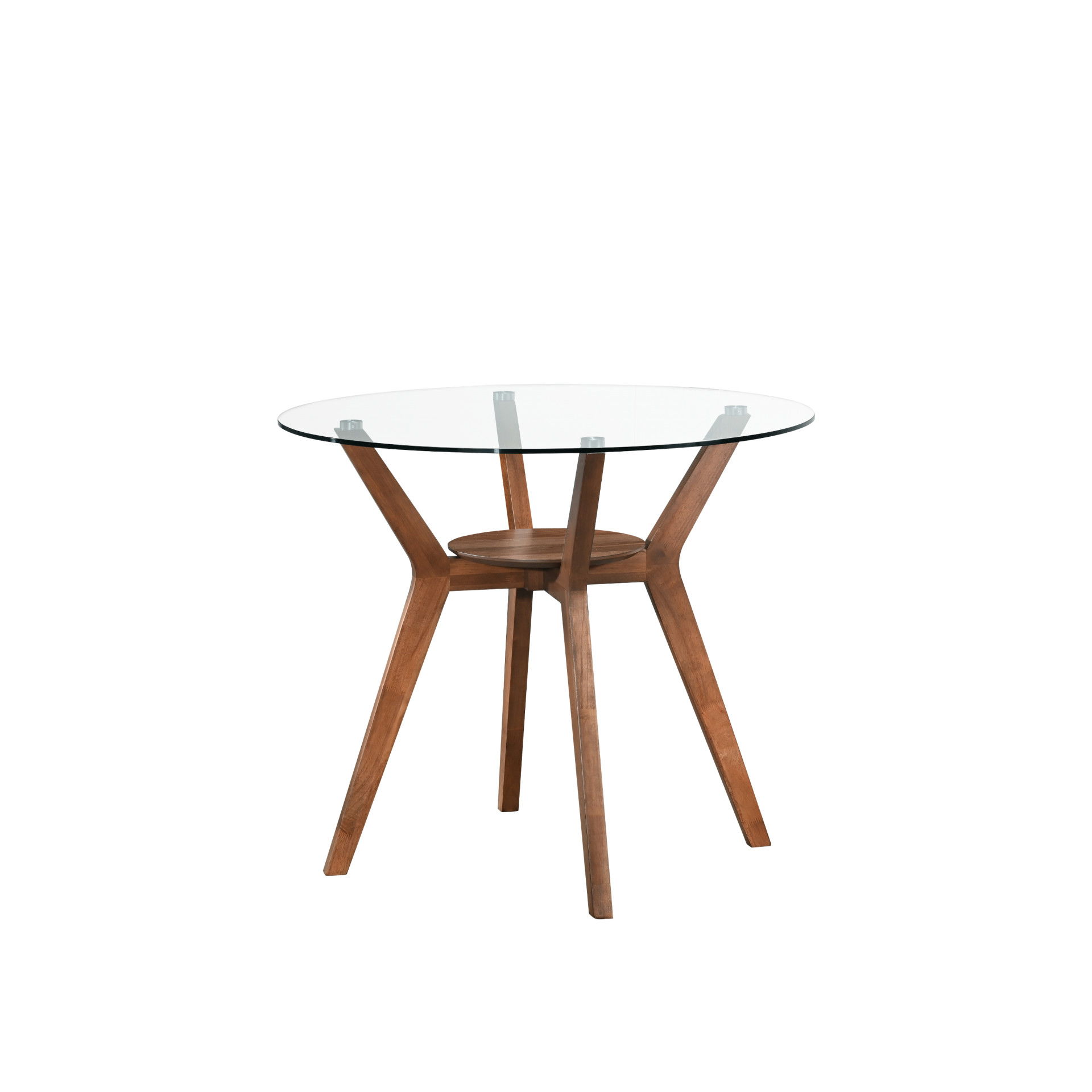 Oscar - Counter Table Base For Glass Top Counter Table - Walnut