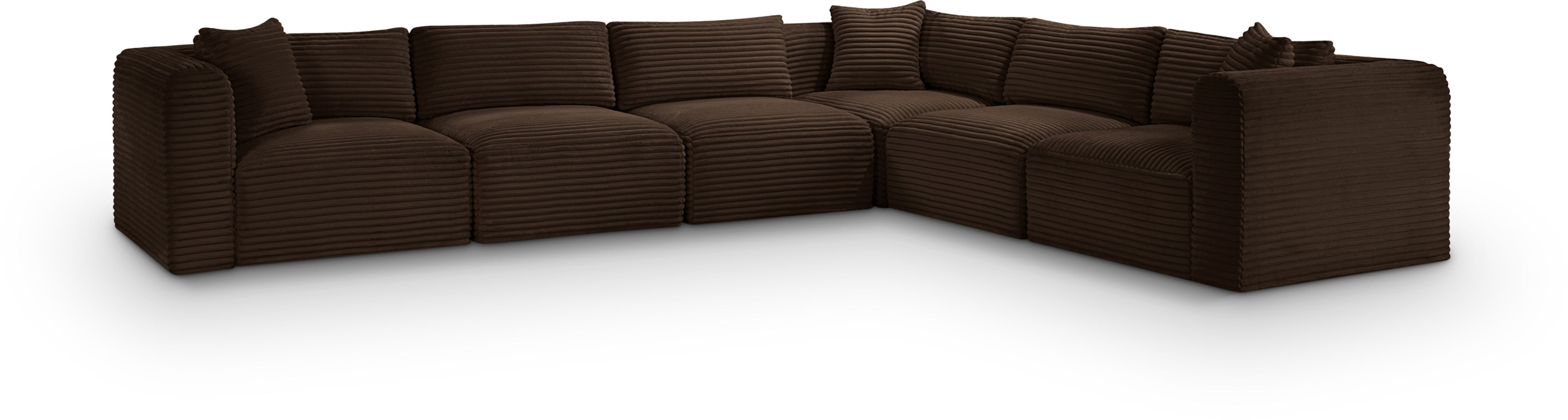 Shaggy - 6 Piece Modular Corner Sectional - Brown