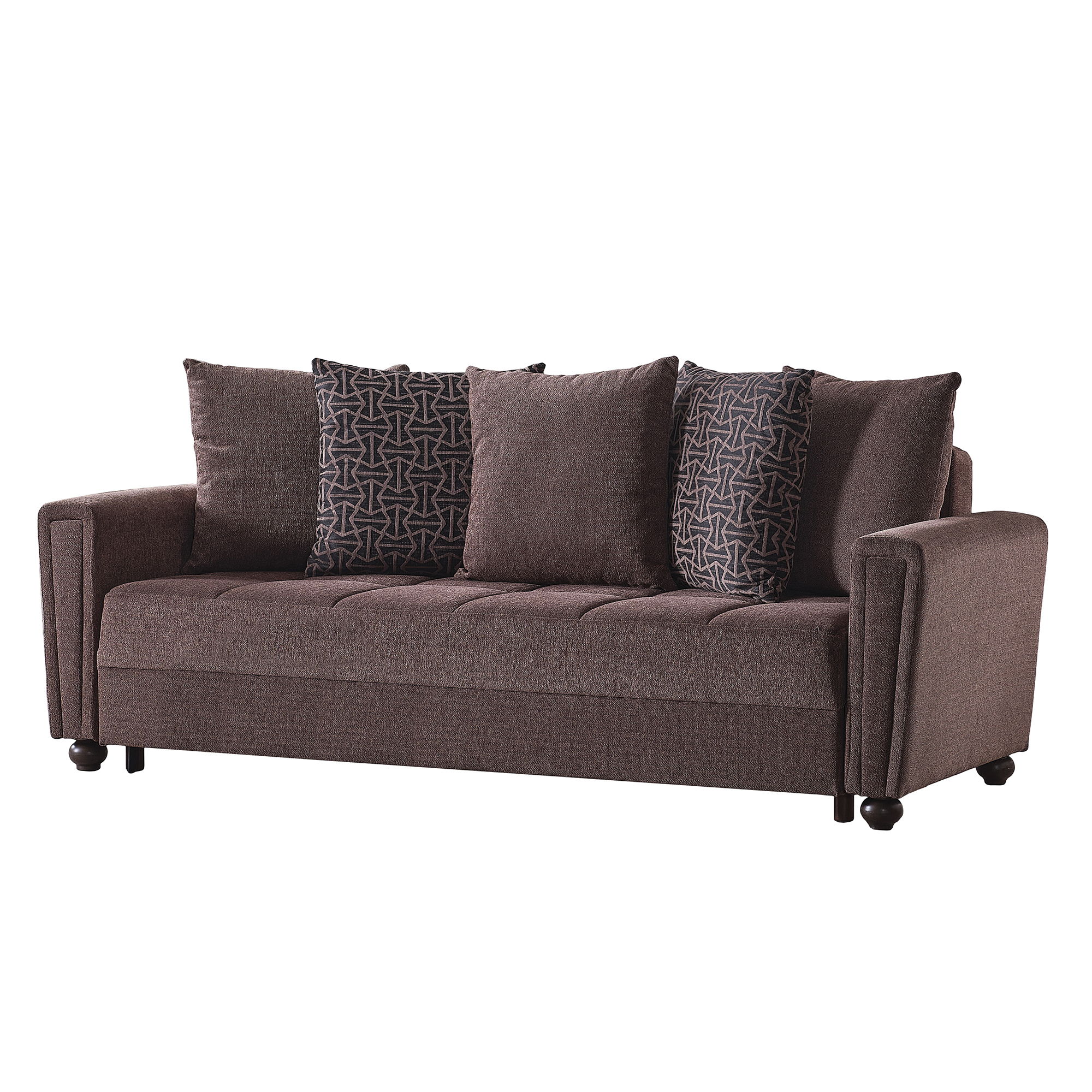 Ottomanson Safena Convertible Sofa Bed With Storage Dark Brown New Lots Furniture Online Store