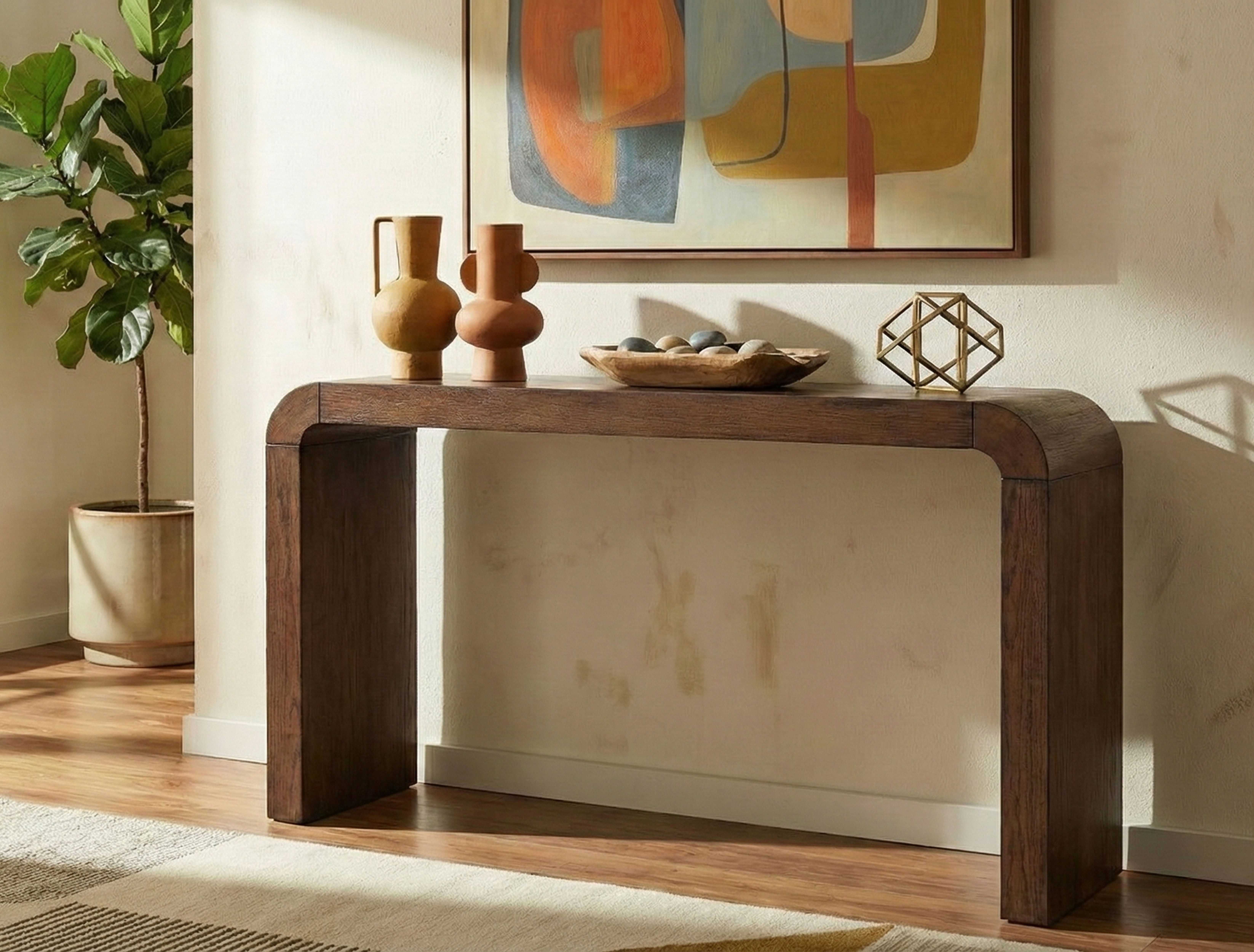 Toulon - Oak Veneer Console Table - Brown