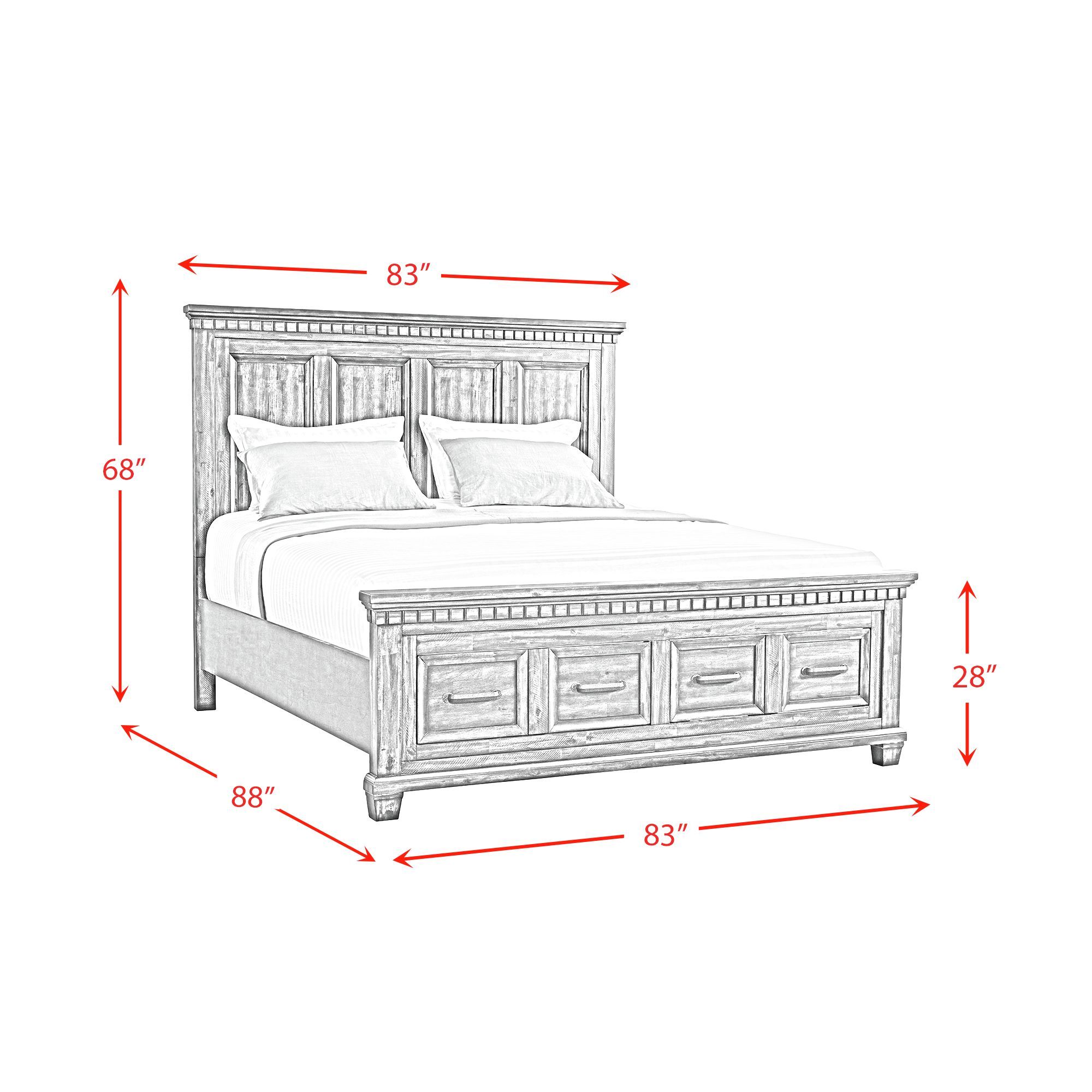 McCoy - King Storage Bed - Antique White