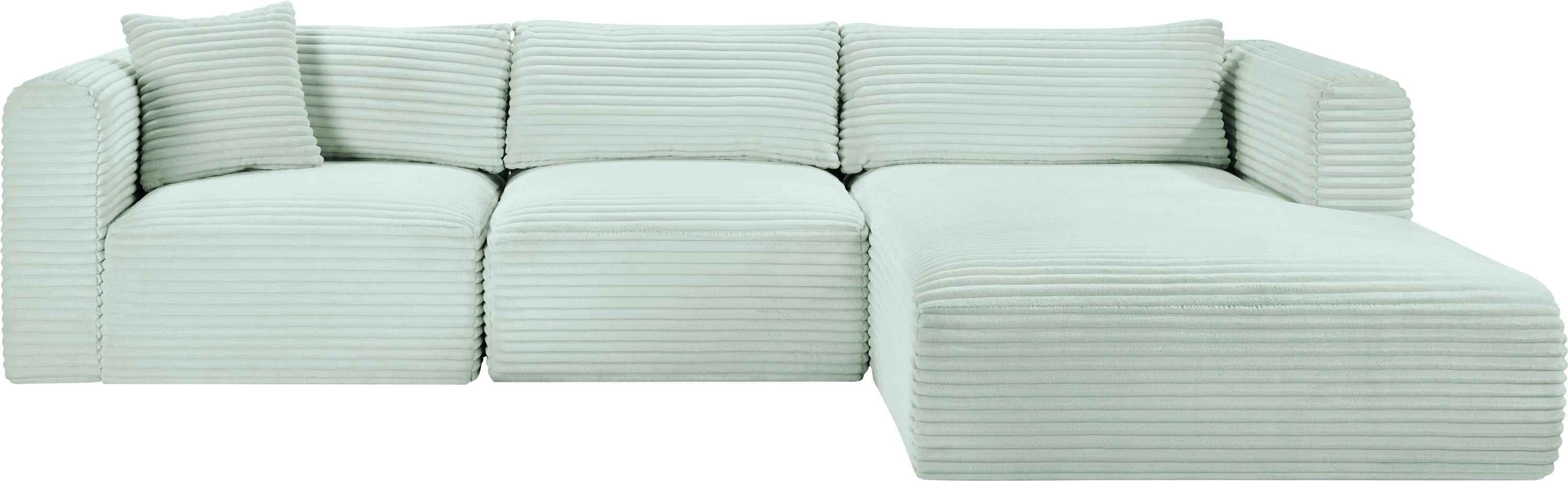 Shaggy - 3 Piece Modular Sectional - Mint