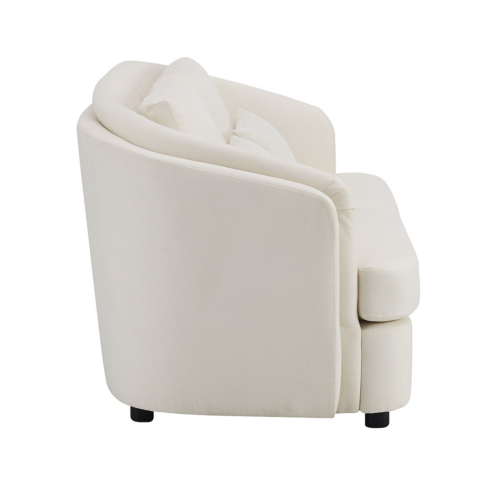 Mariko - Loveseat With 2 Pillows - Beige Linen, beige, view 2